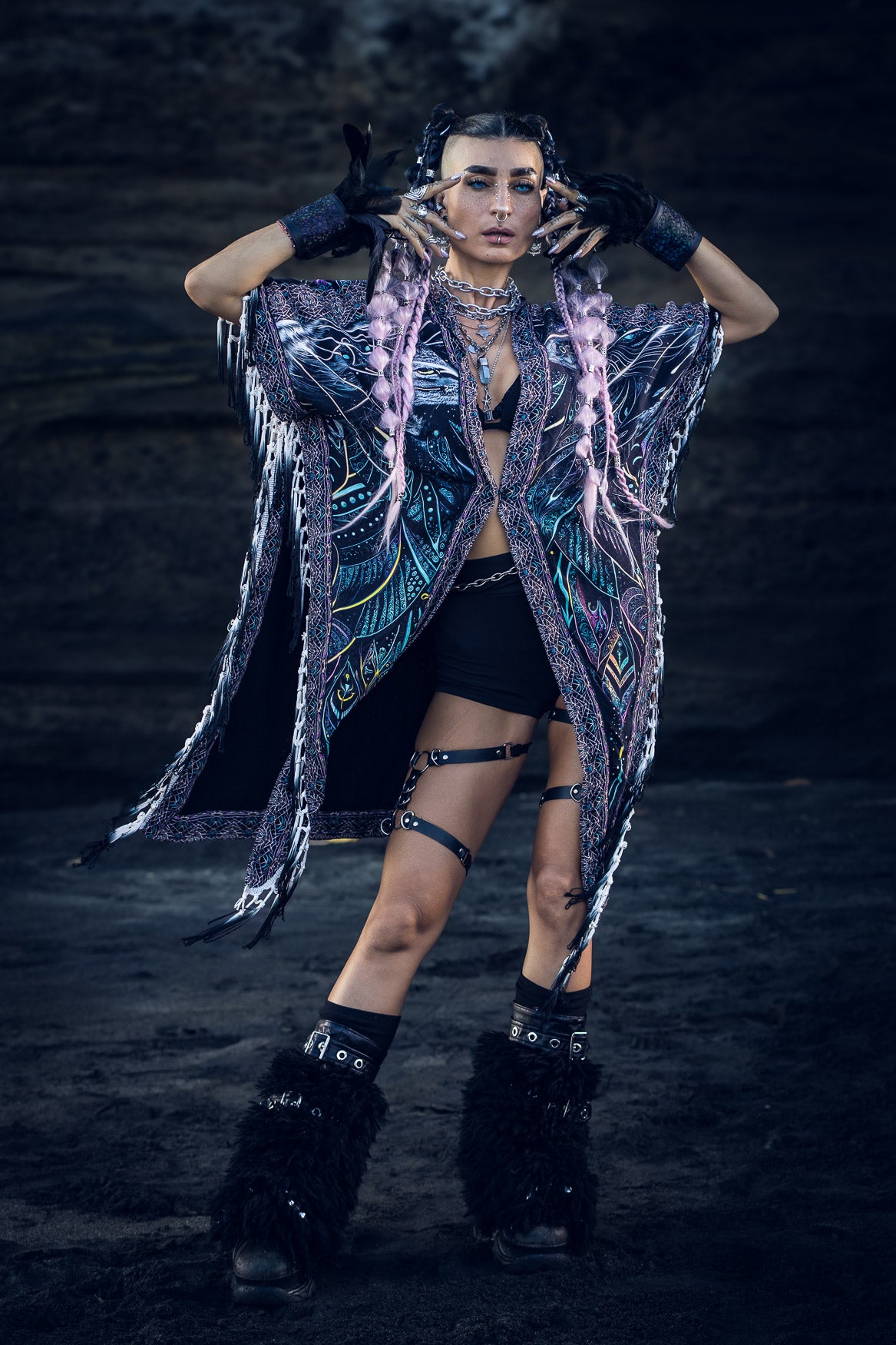 Cosmicat Fringe Poncho