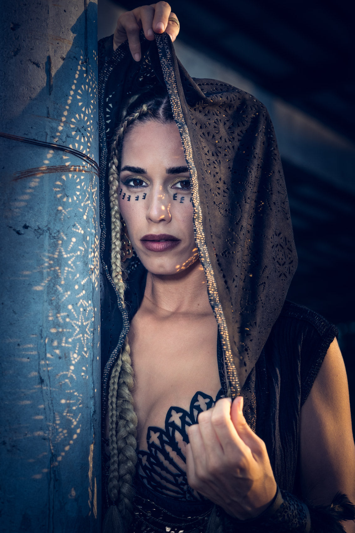 Cosmic Druid Laser Cut Chain Hood