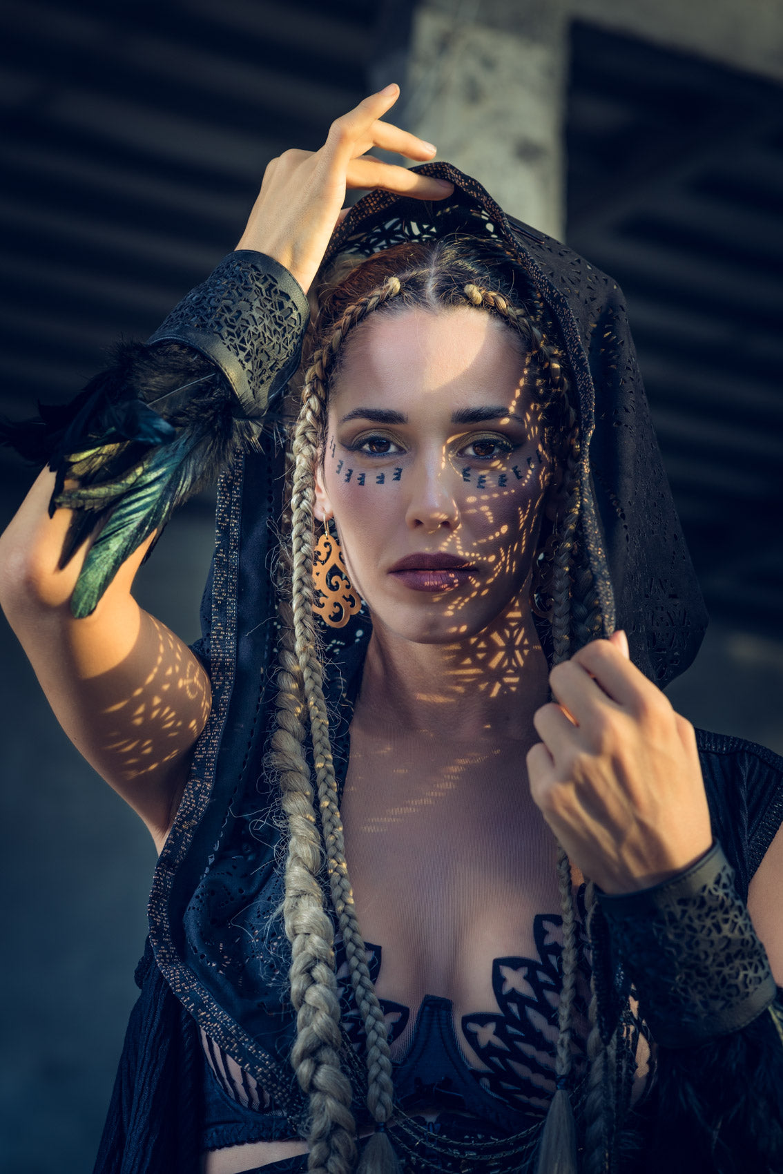 Cosmic Druid Laser Cut Chain Hood