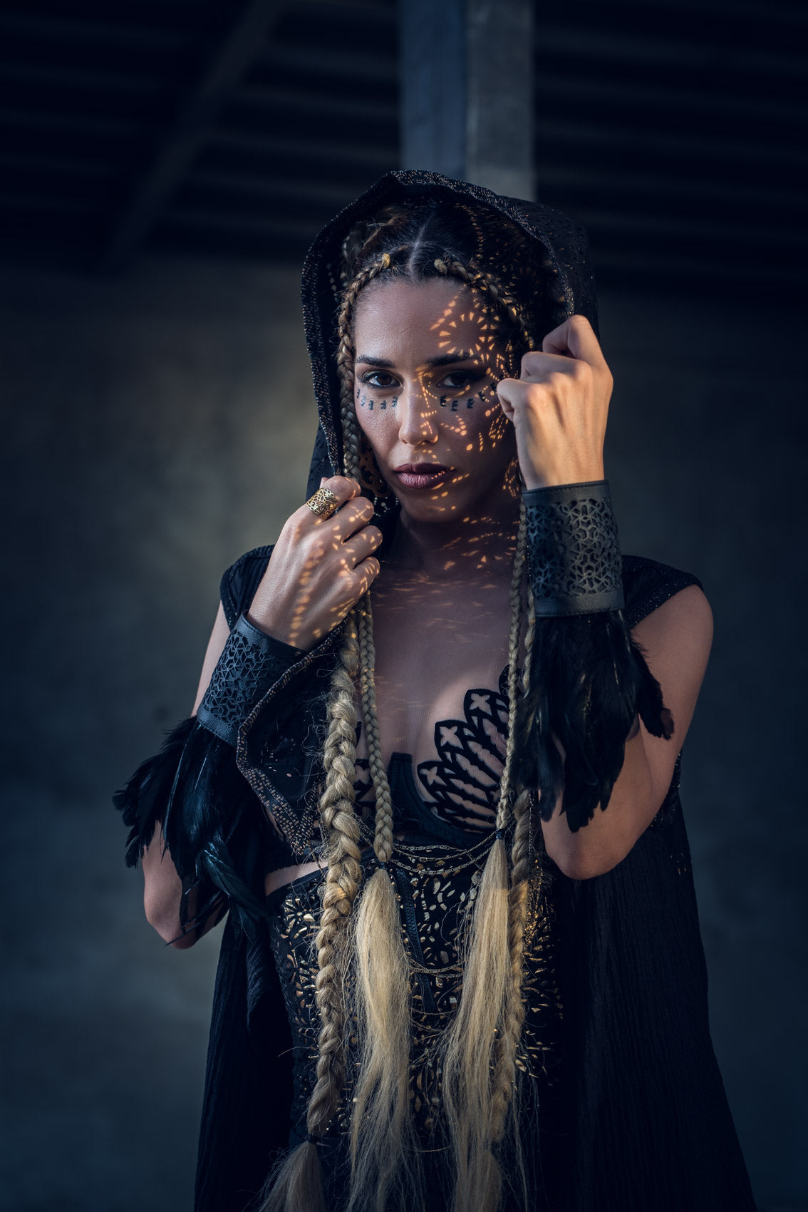 Cosmic Druid Laser Cut Chain Hood