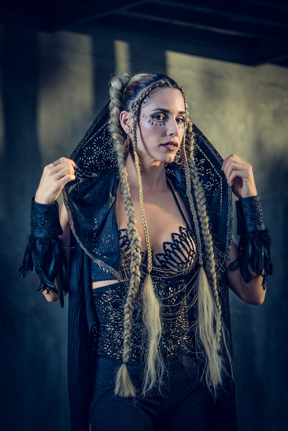Cosmic Druid Laser Cut Chain Hood