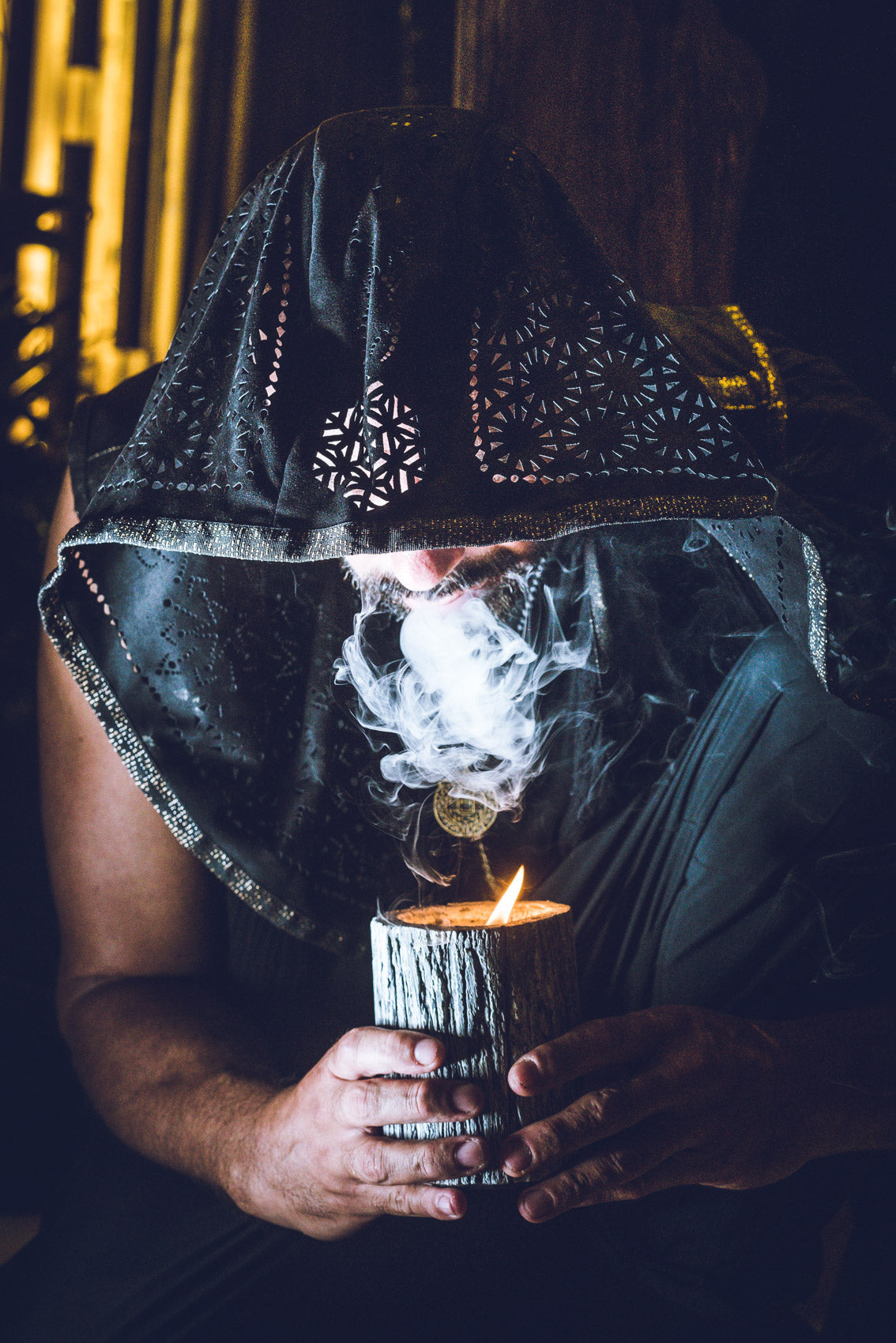 Cosmic Druid Laser Cut Chain Hood
