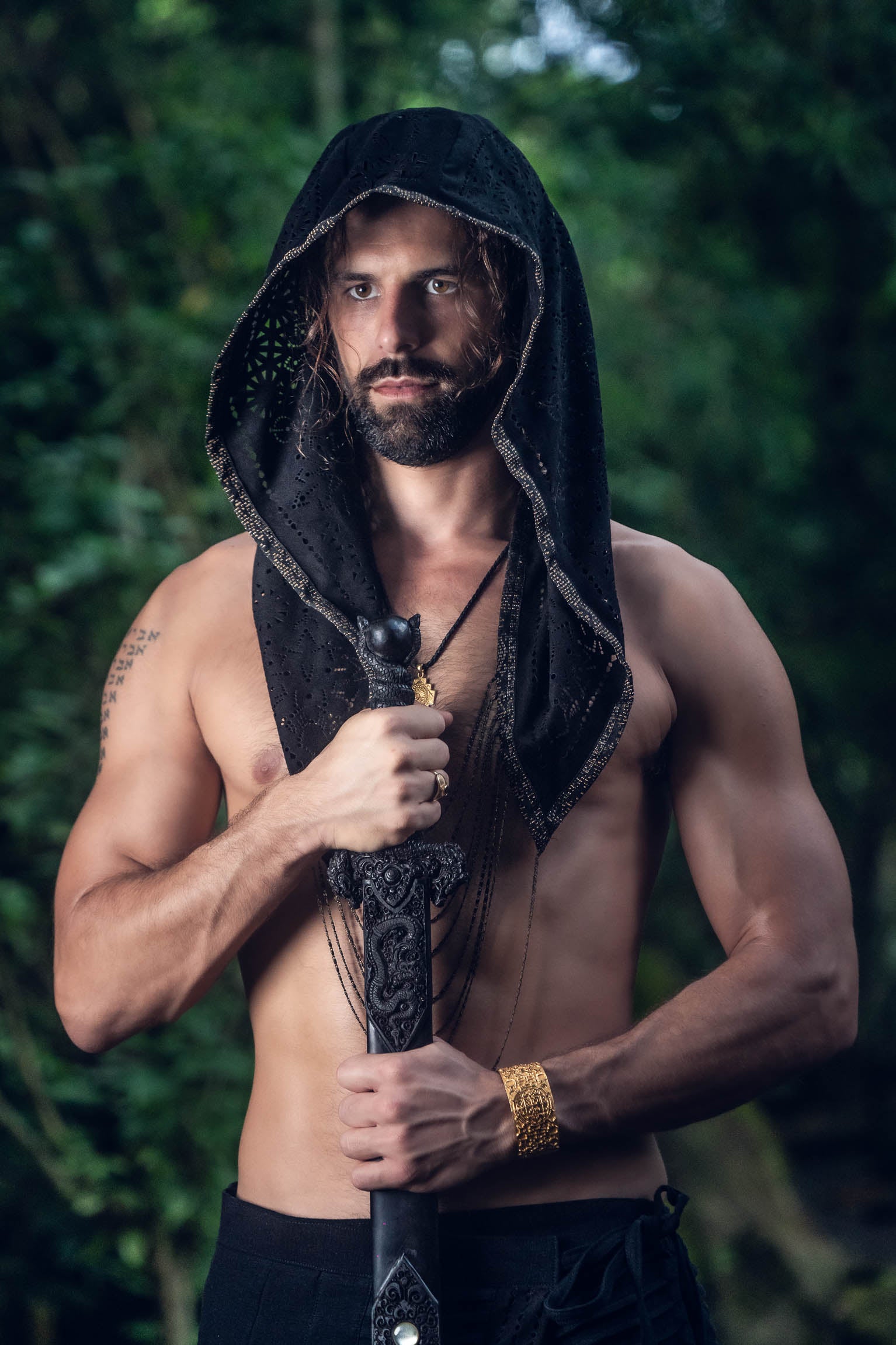 Cosmic Druid Laser Cut Chain Hood