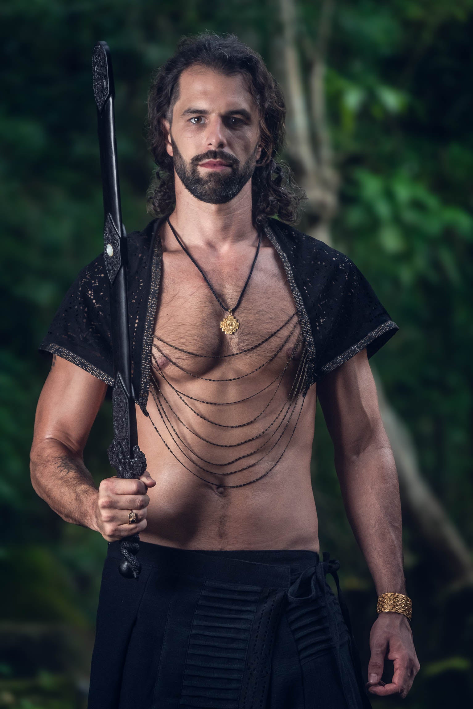 Cosmic Druid Laser Cut Chain Hood
