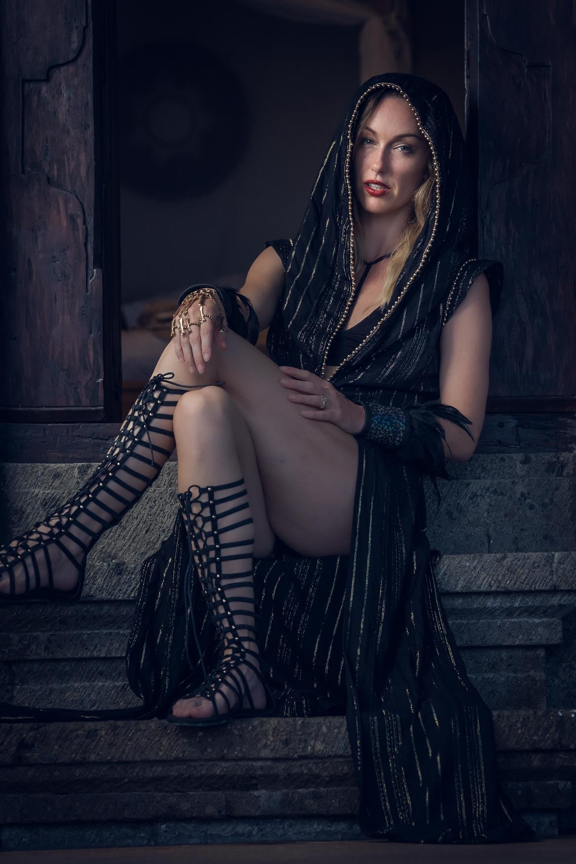 Galactic Goddess Robe (Black/Gold)