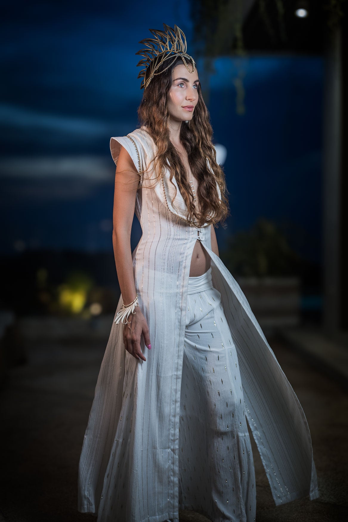 Galactic Goddess Robe (White/Gold)