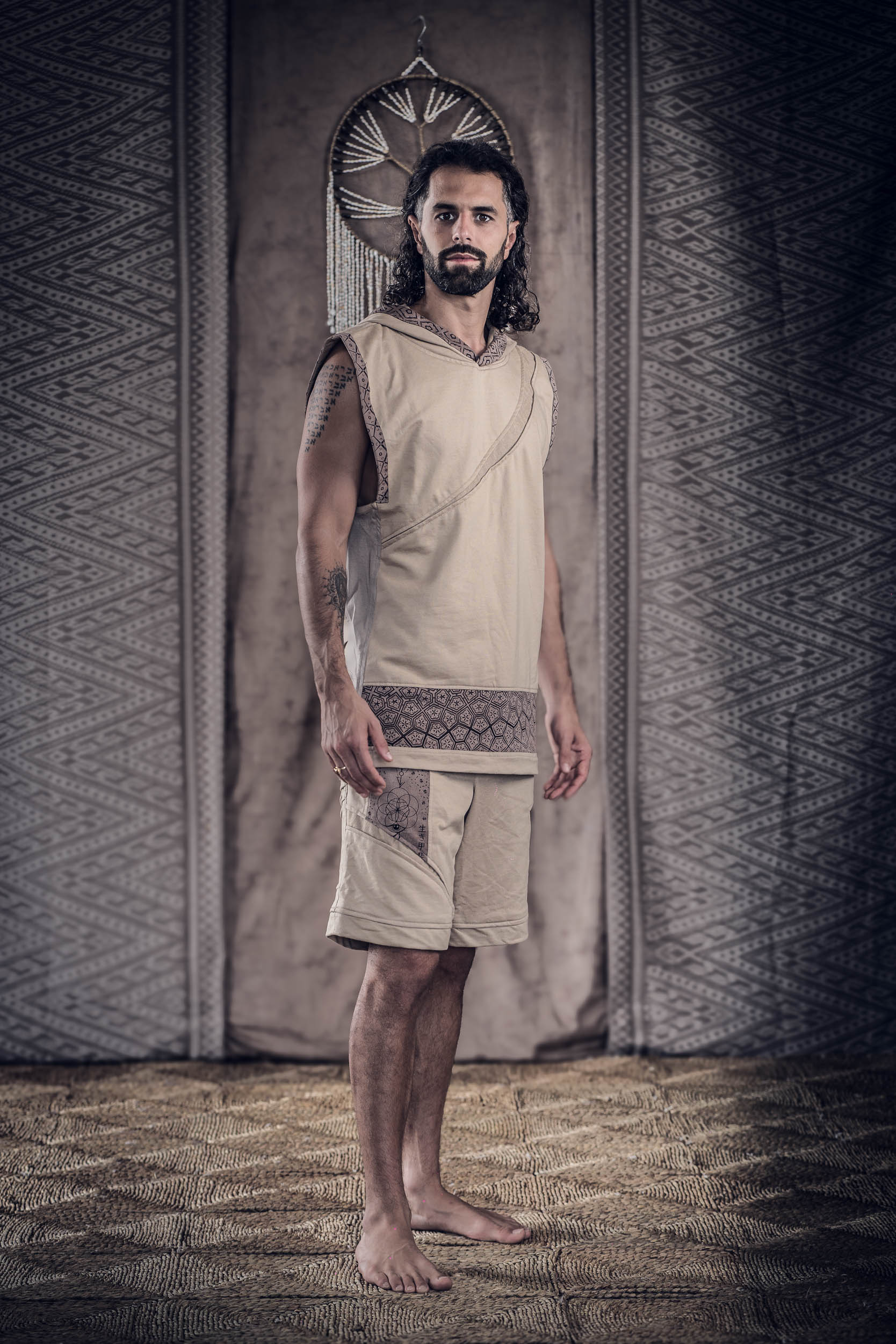 Ikigai Sleeveless Hoodie (Beige)