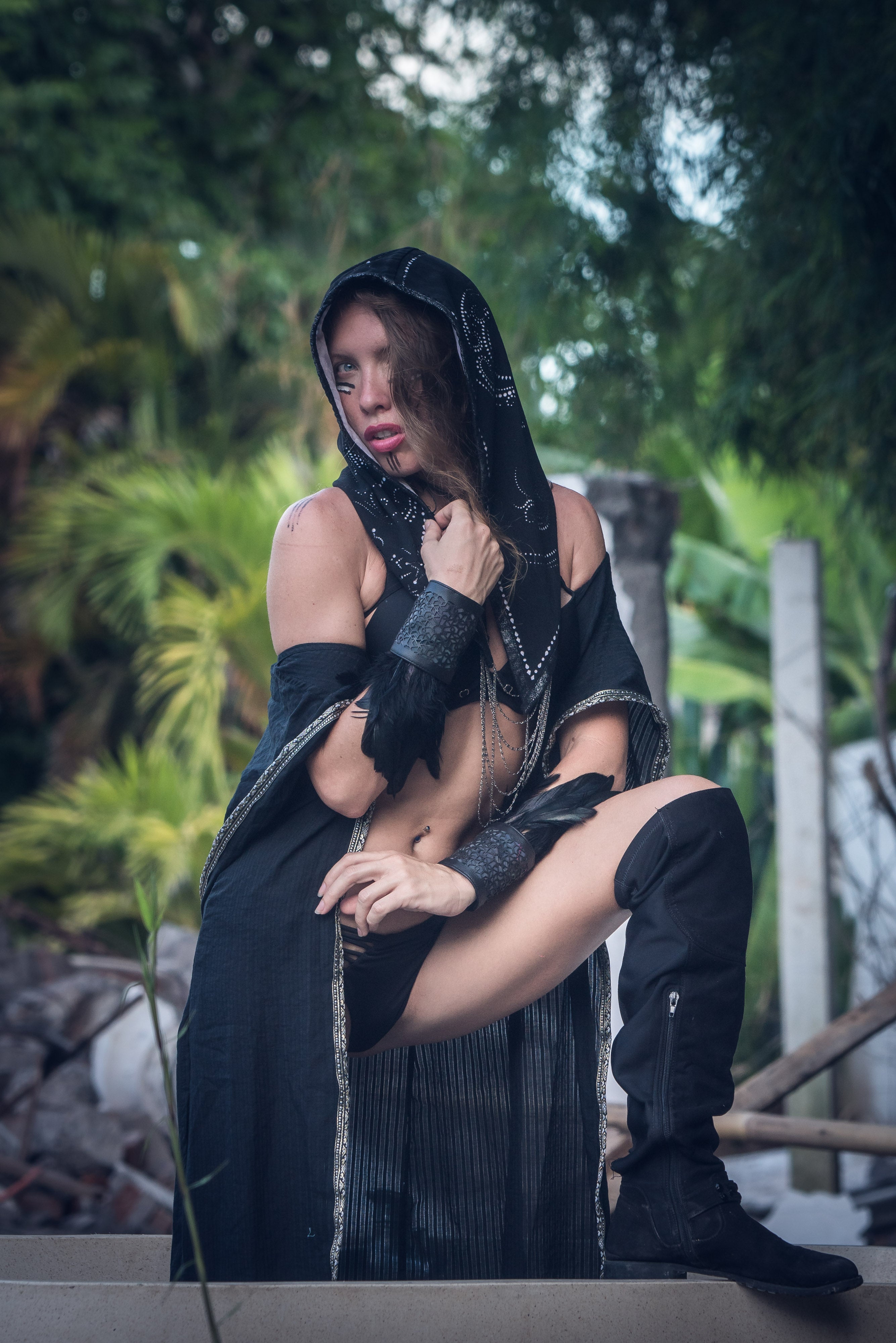 Yin Yang Chain Hood- Laser Cut Sacred Geometry