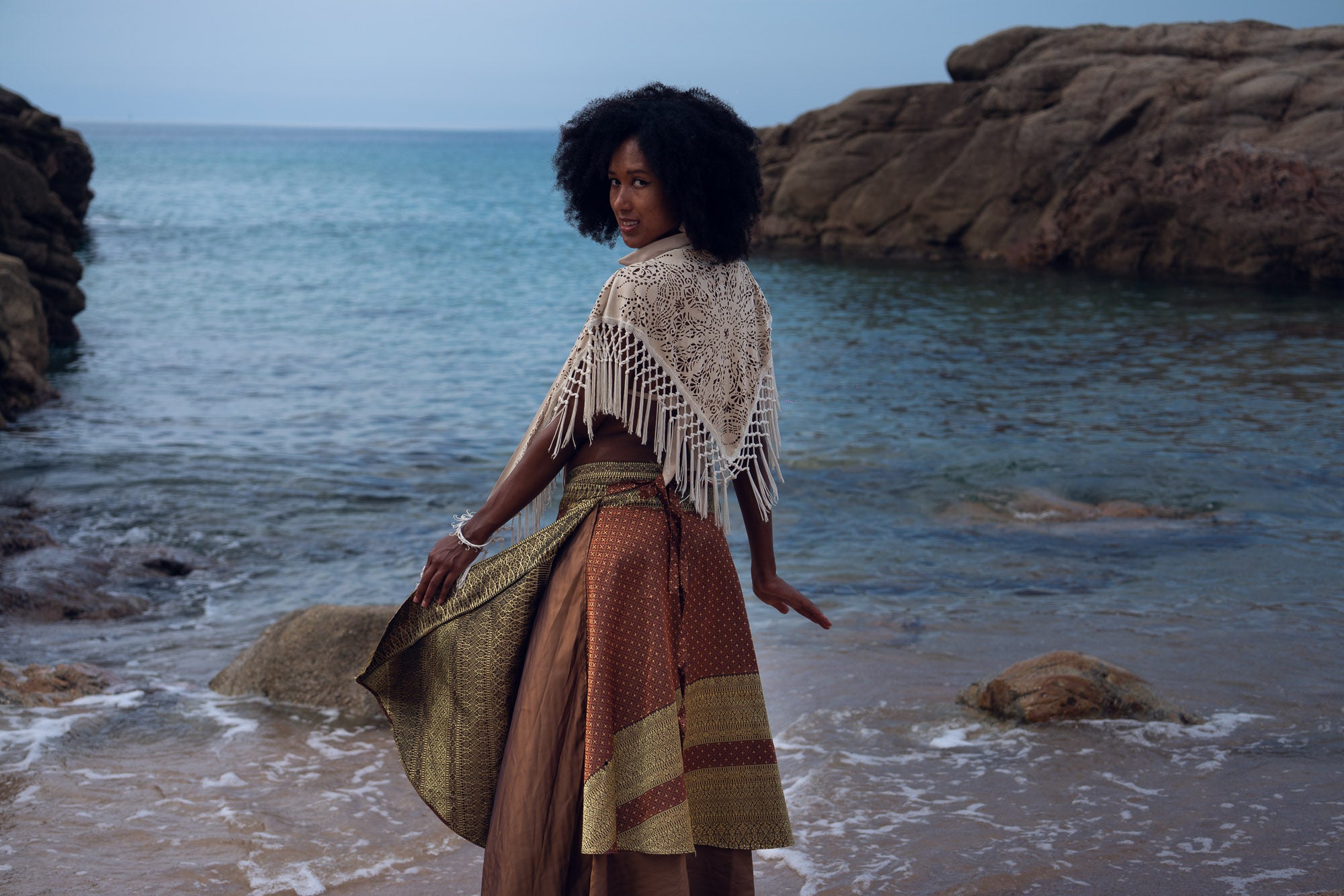 Samurai Wrap Skirt (Bronze/Gold)