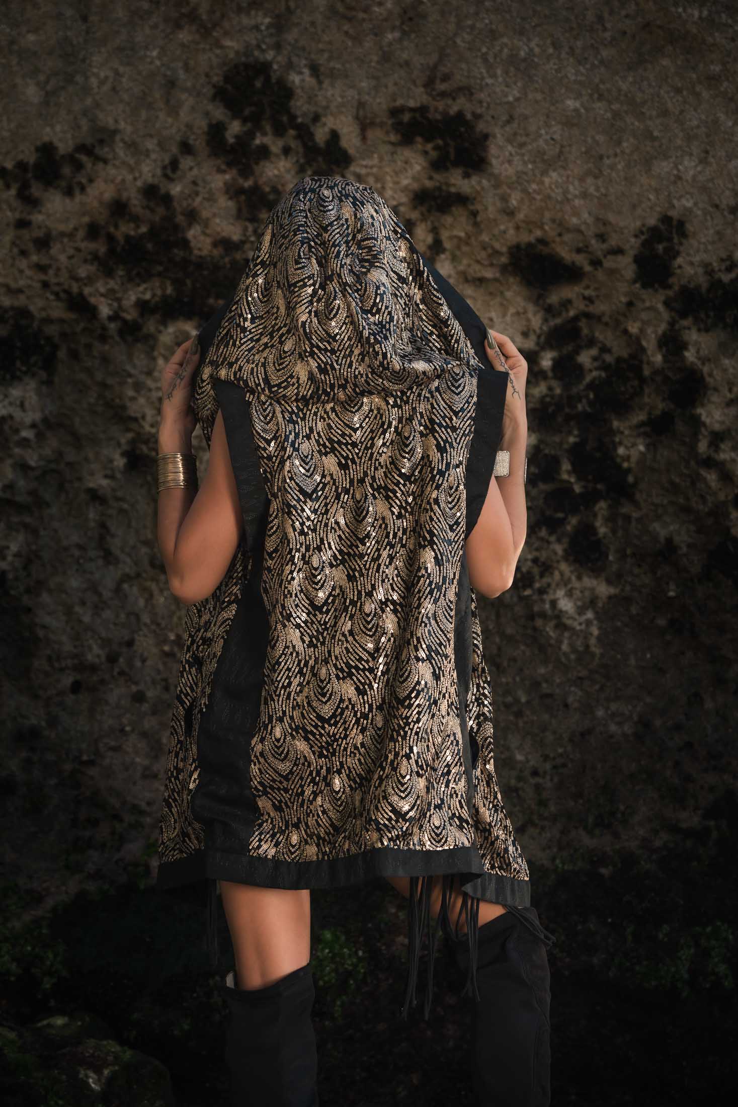 Mystic Fusion Sequin Vest (Black/Gold)