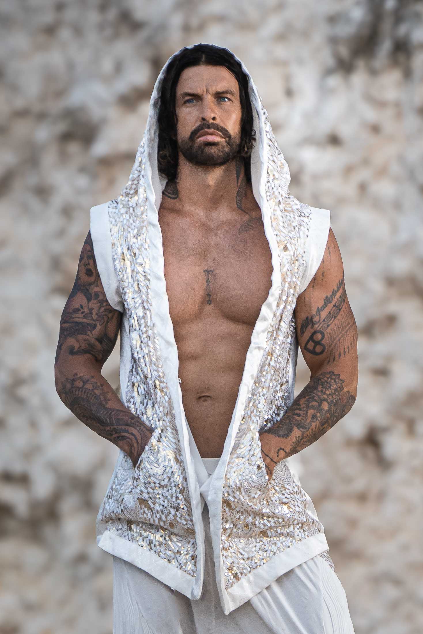 Mystic Fusion Sequin Vest (White/Gold)