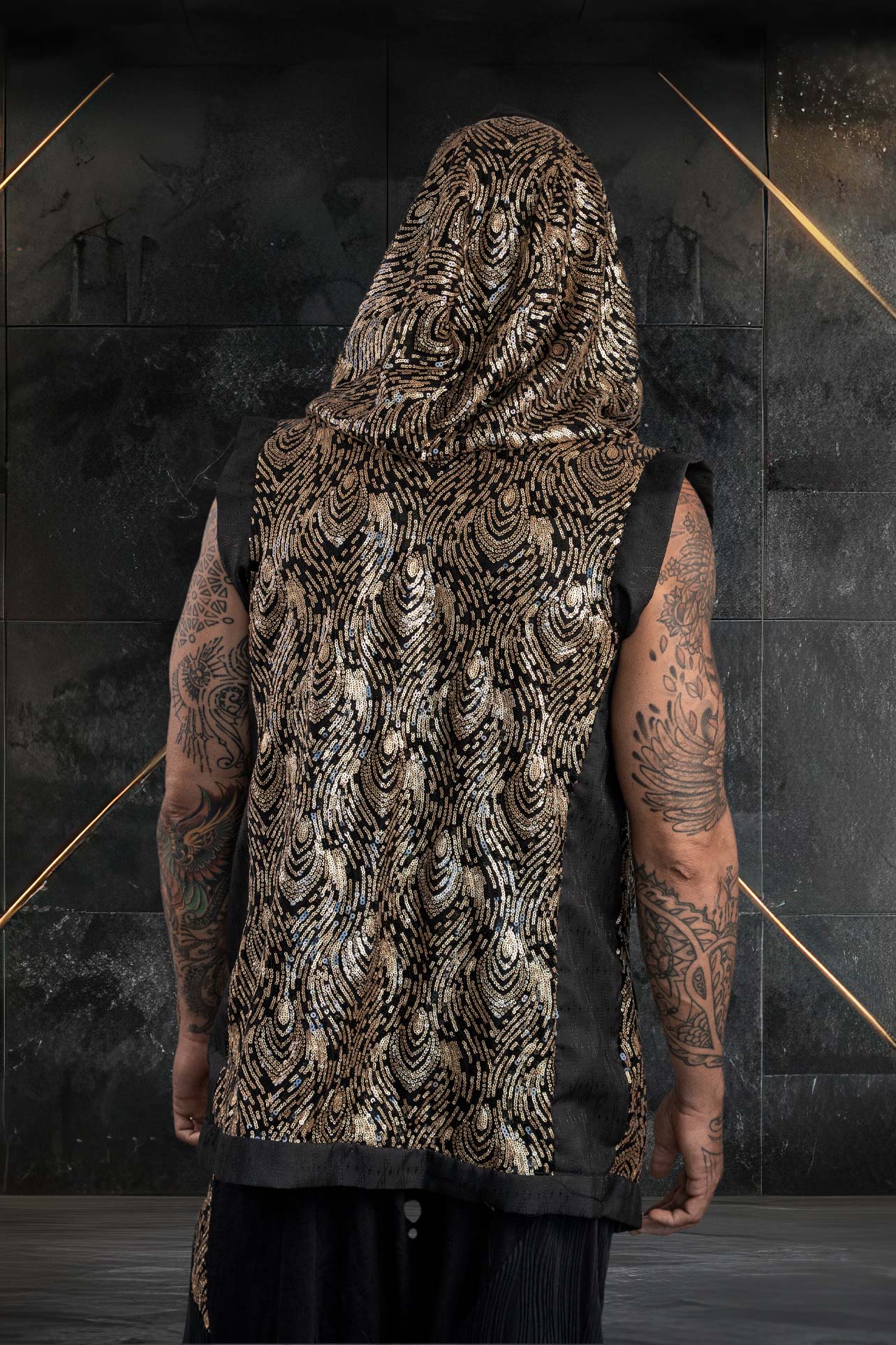 Mystic Fusion Sequin Vest (Black/Gold)