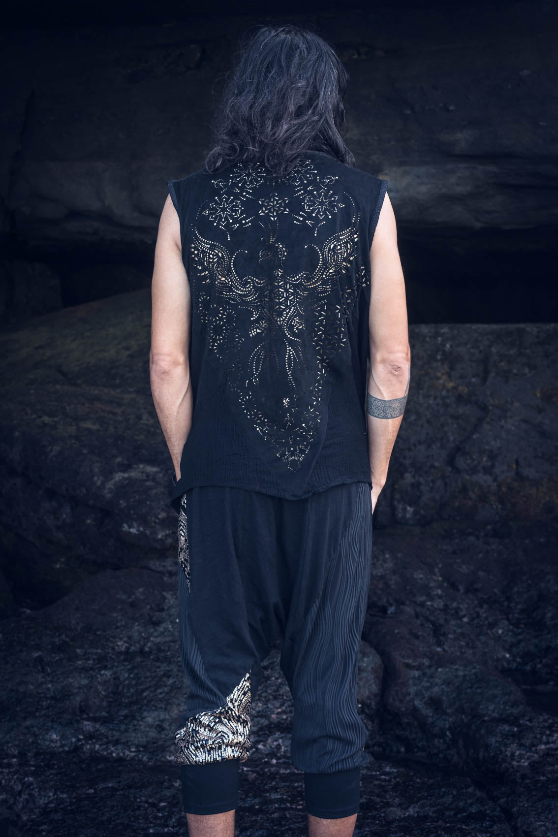 Mystic Fusion Sequin Harem Pants (Black/Gold)