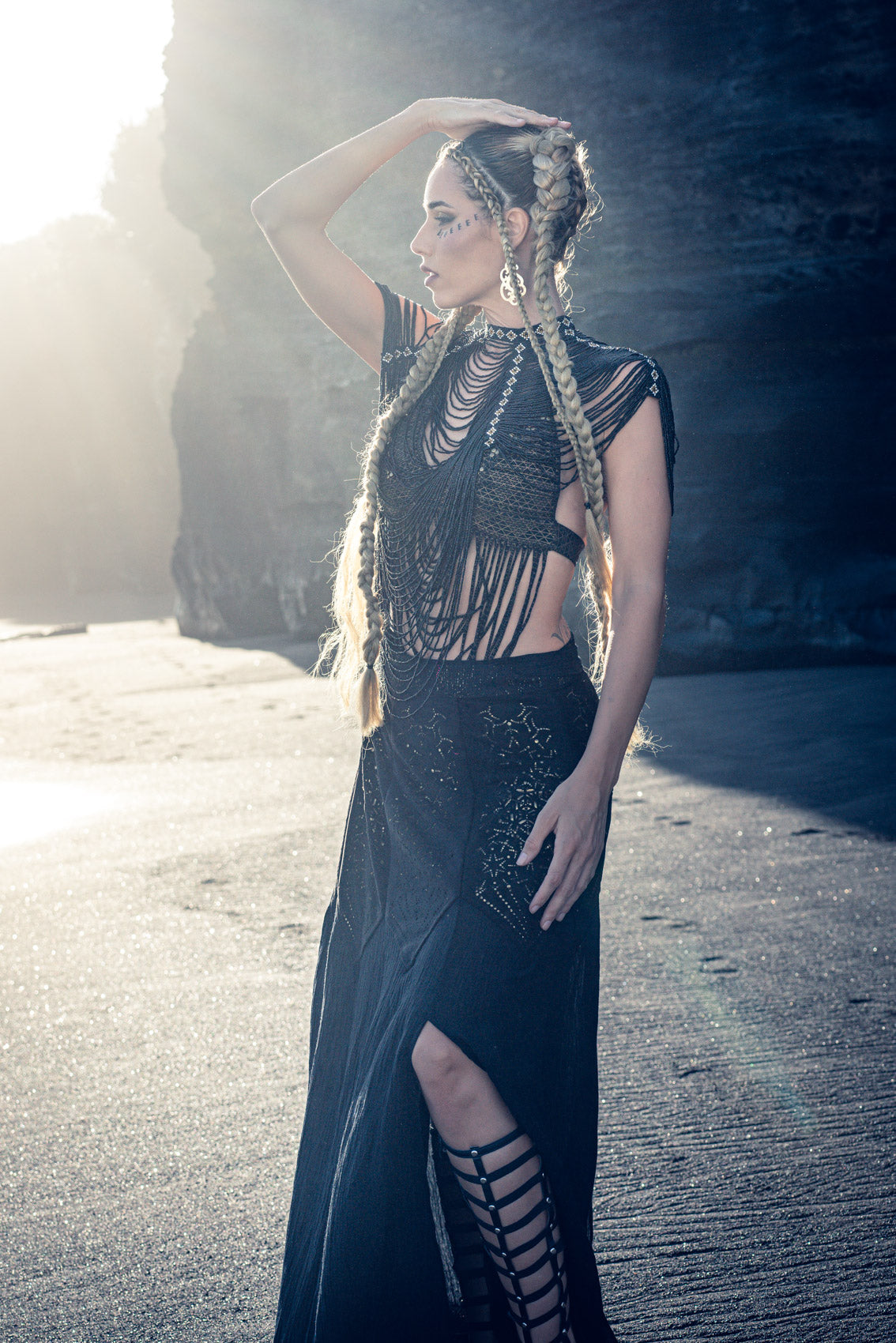 Starseed Wings Skirt (Black/Gold) - Laser Cut Sacred Geometry