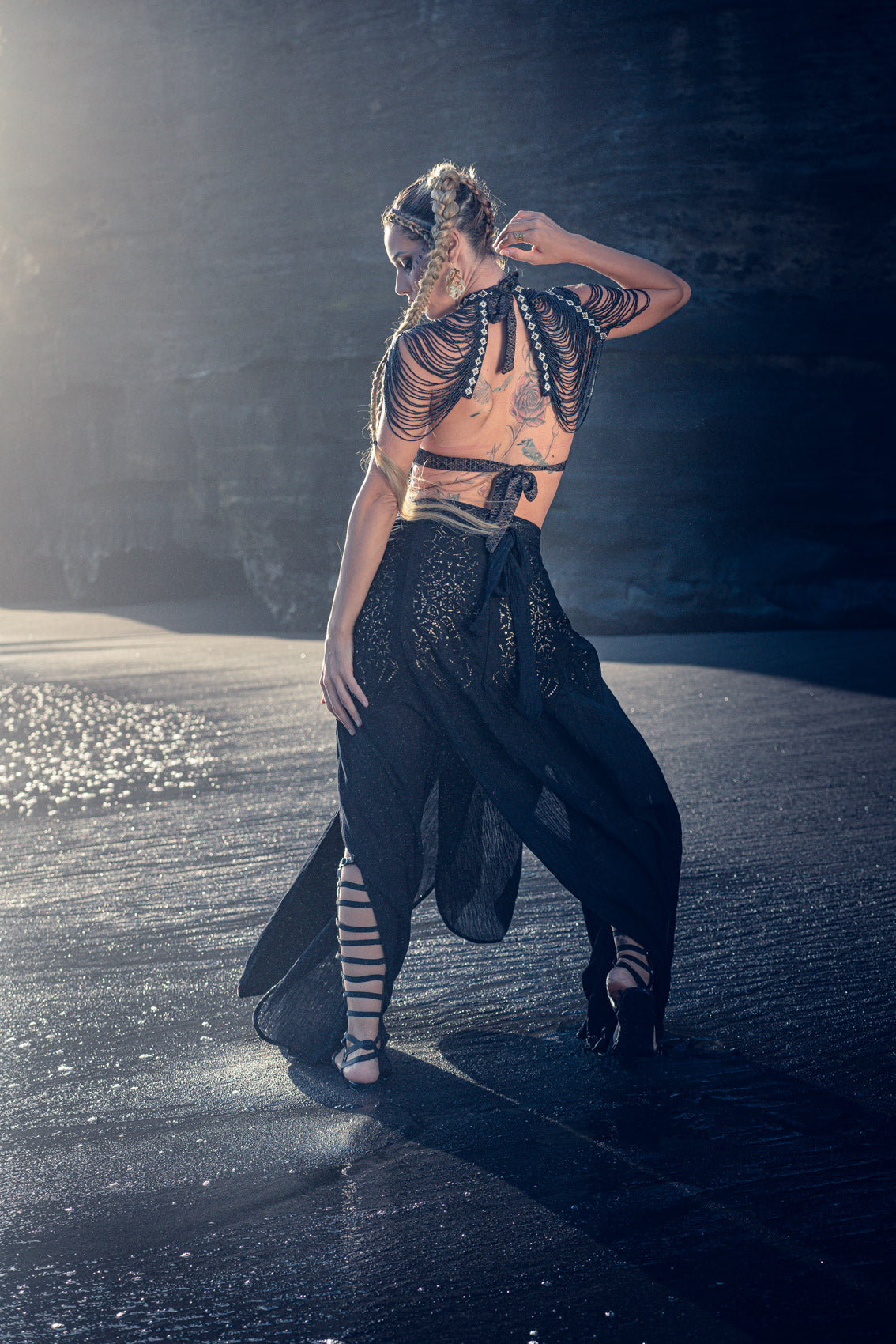 Starseed Wings Skirt (Black/Gold) - Laser Cut Sacred Geometry