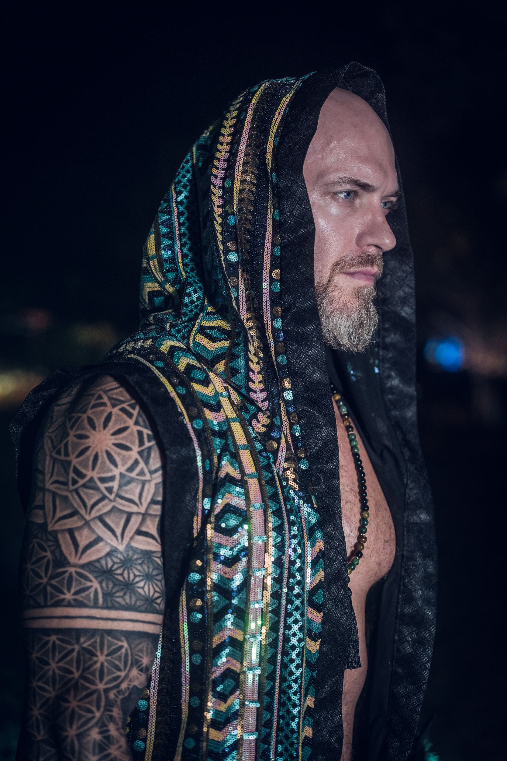 Tribal Sequin Vest (Turquoise)