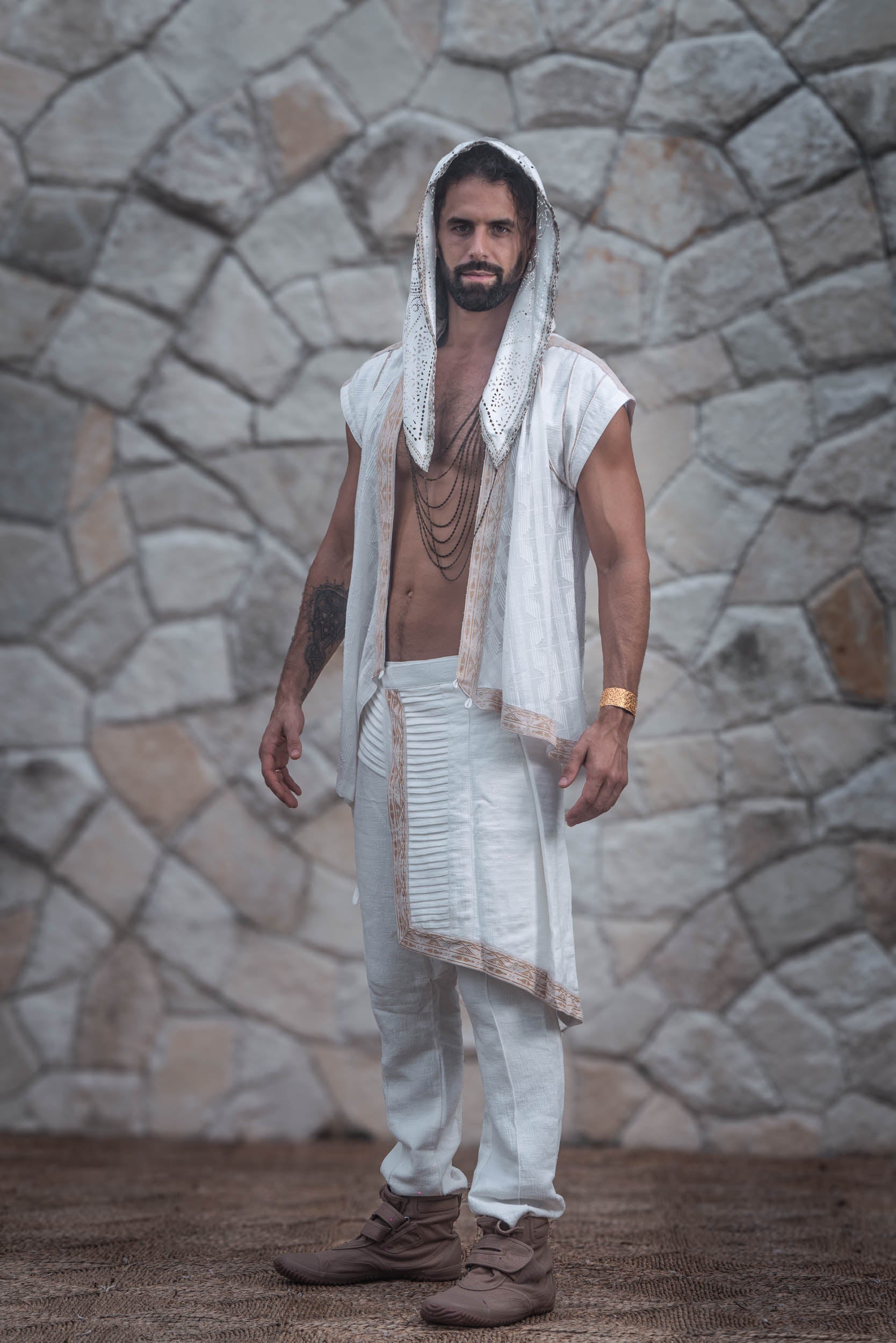 Zhenyao Wrap Shirt (White)