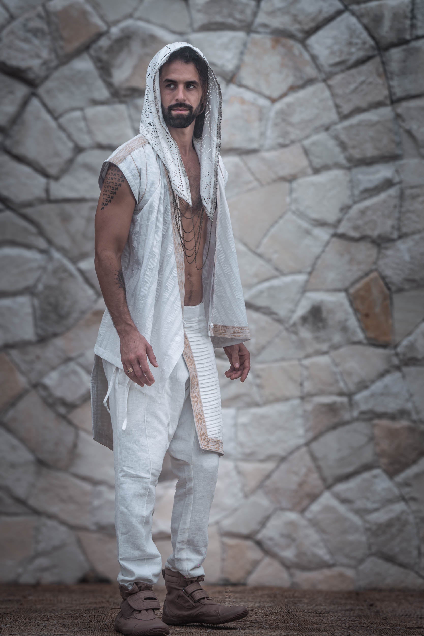 Zhenyao Wrap Shirt (White)