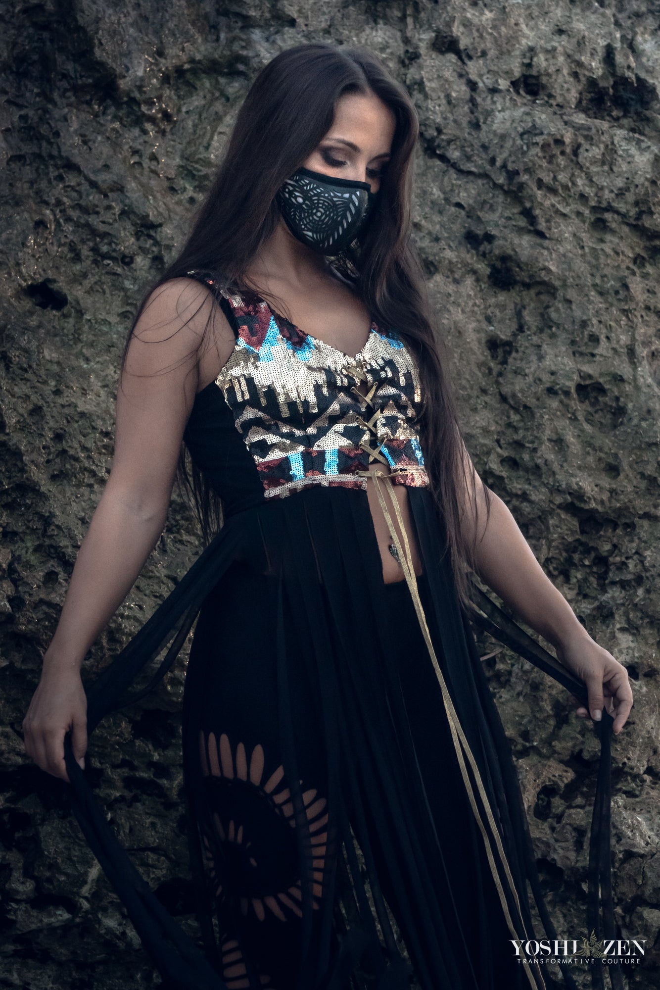 Tribal Warrior Cactus Leather Mask