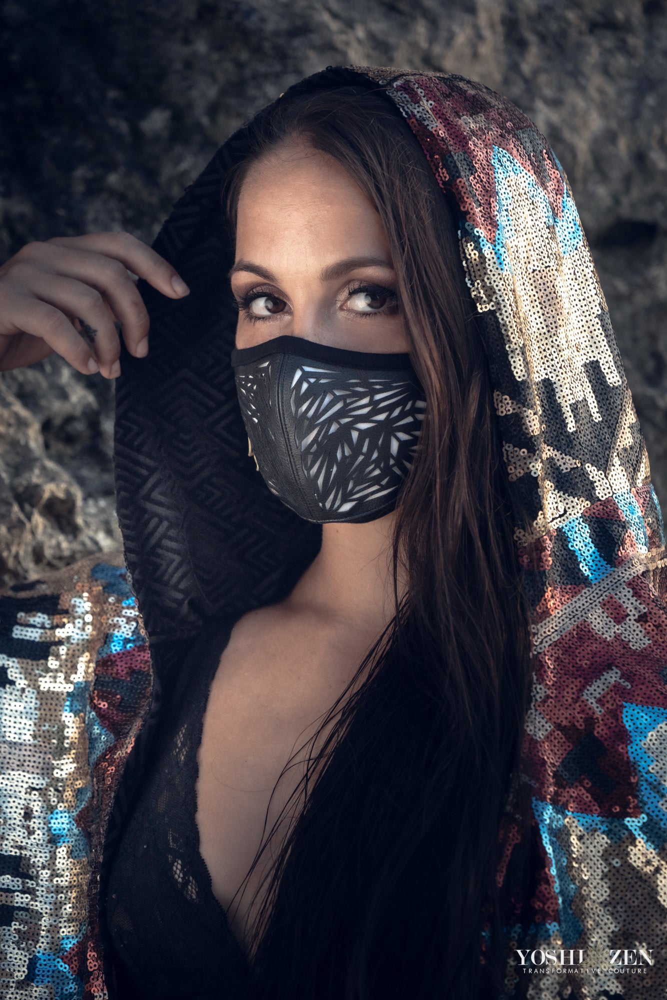 Galactic Glass Cactus Leather Mask