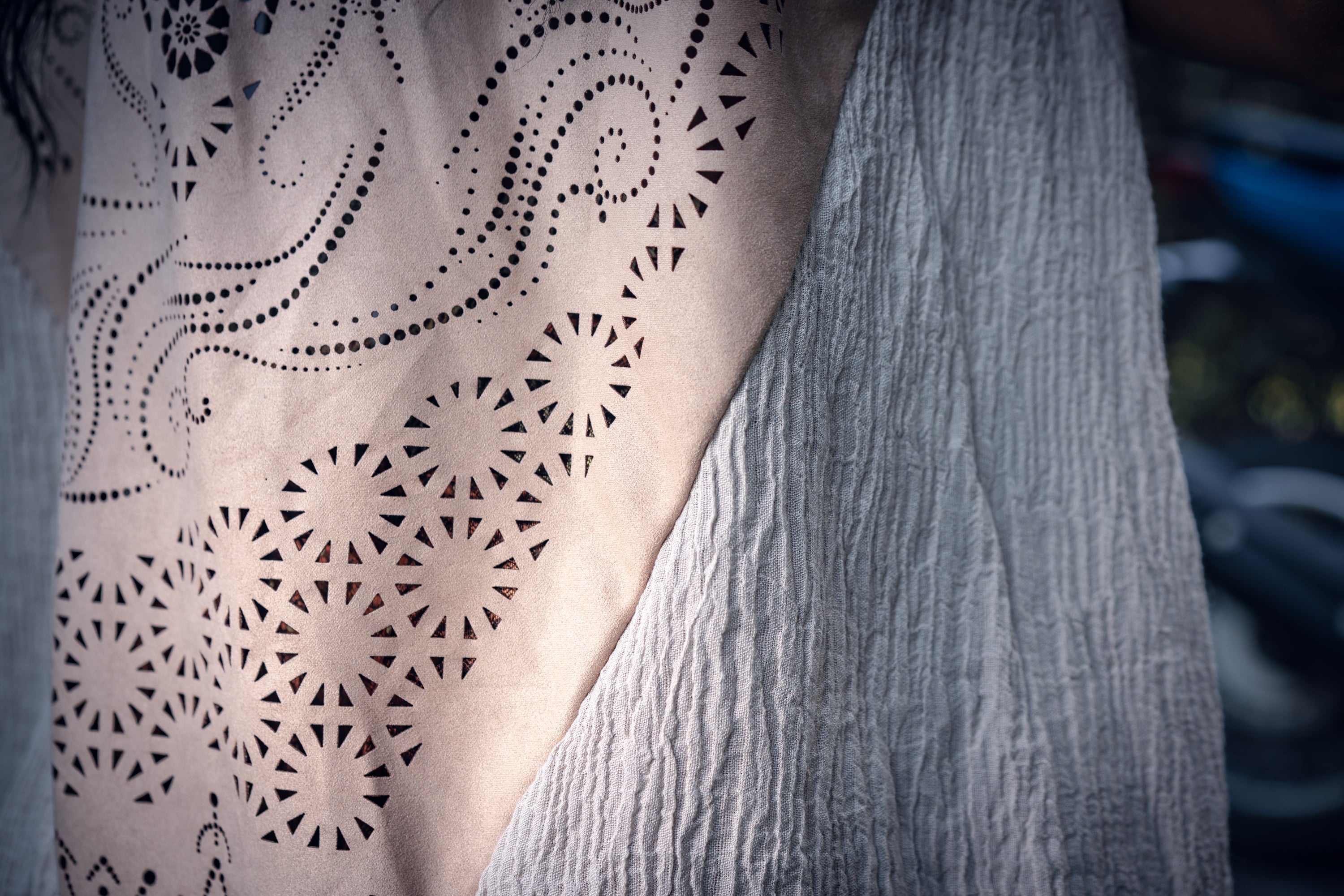 Bee Cosmic Laser Cut Vest (Beige)