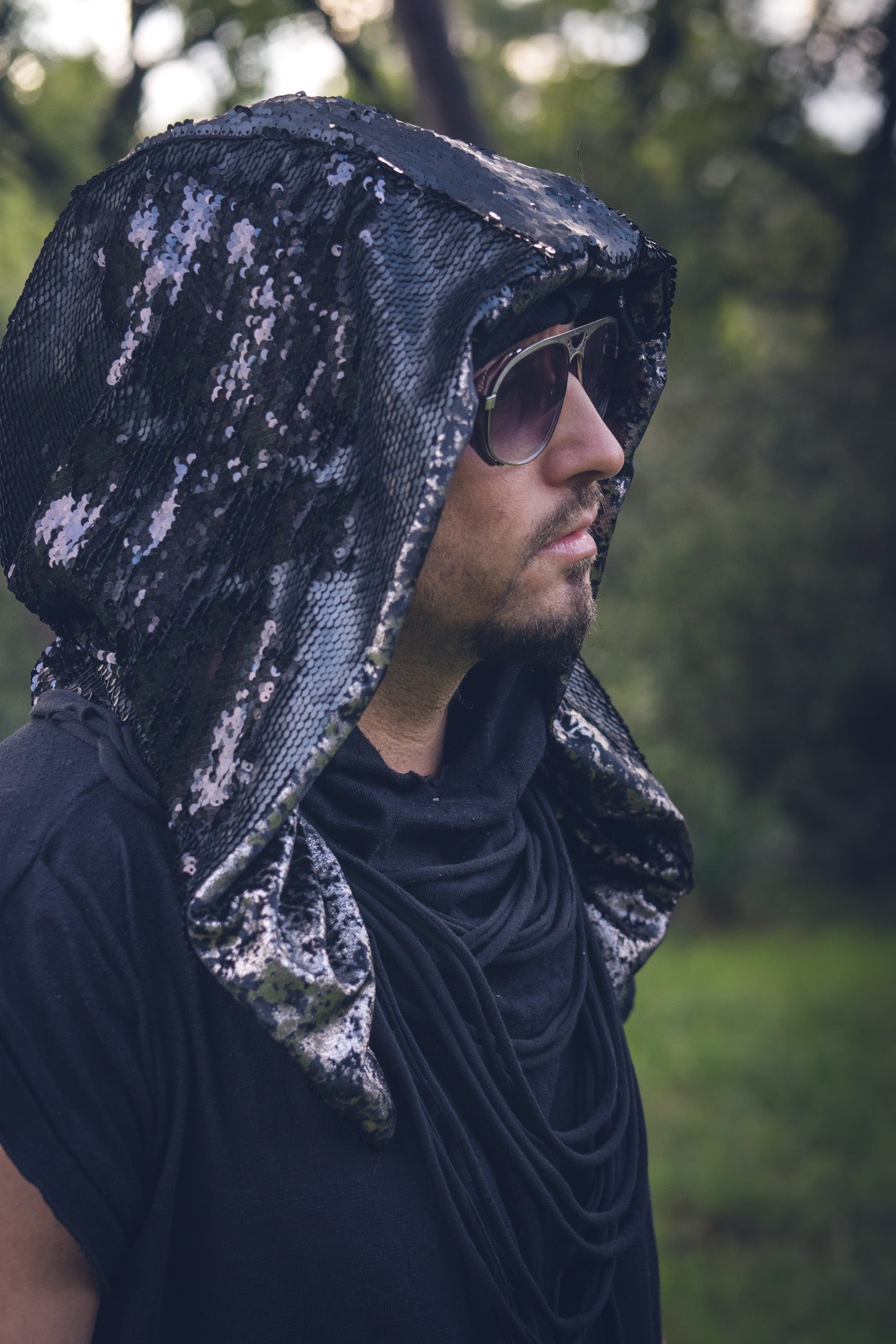 Custom Color Changing Sequin Fringe Hood