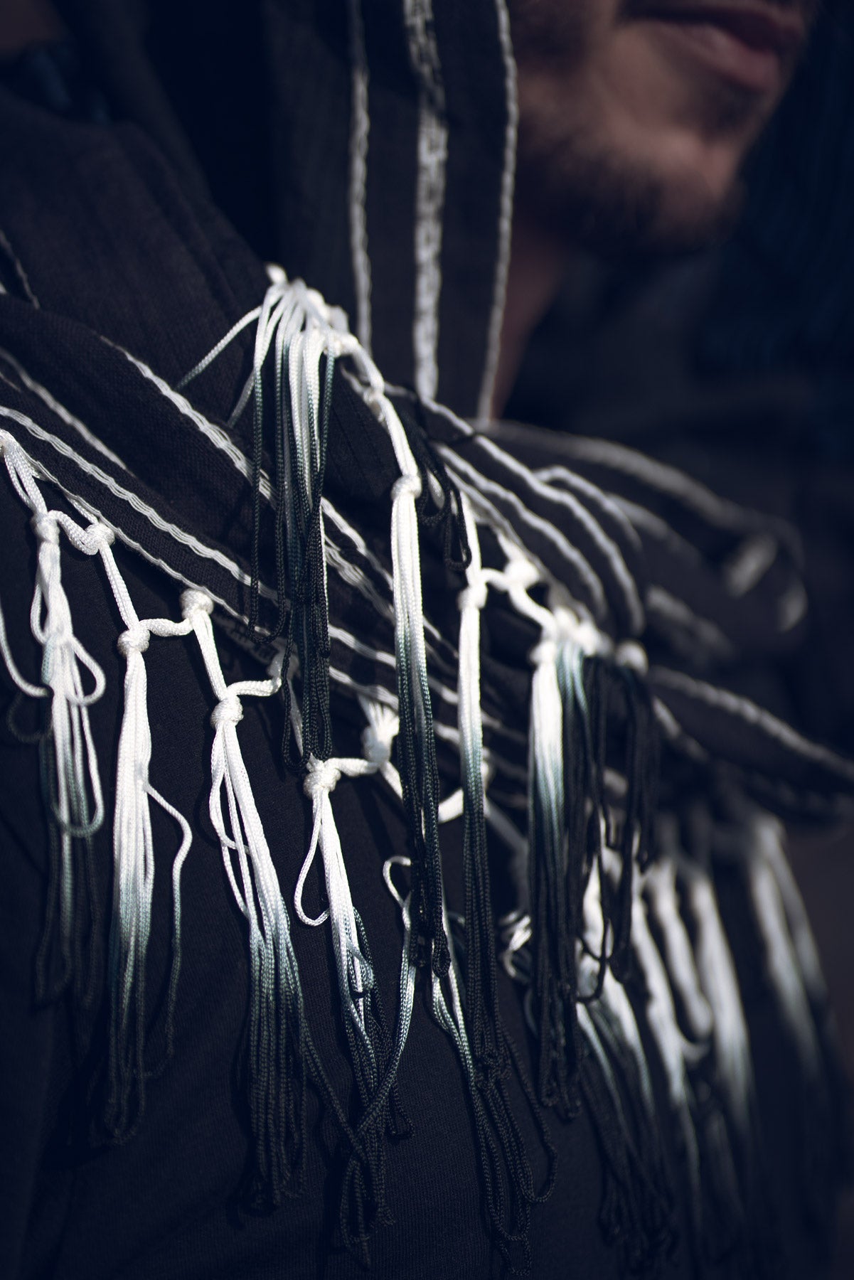 Black Ombre Fringe Hood
