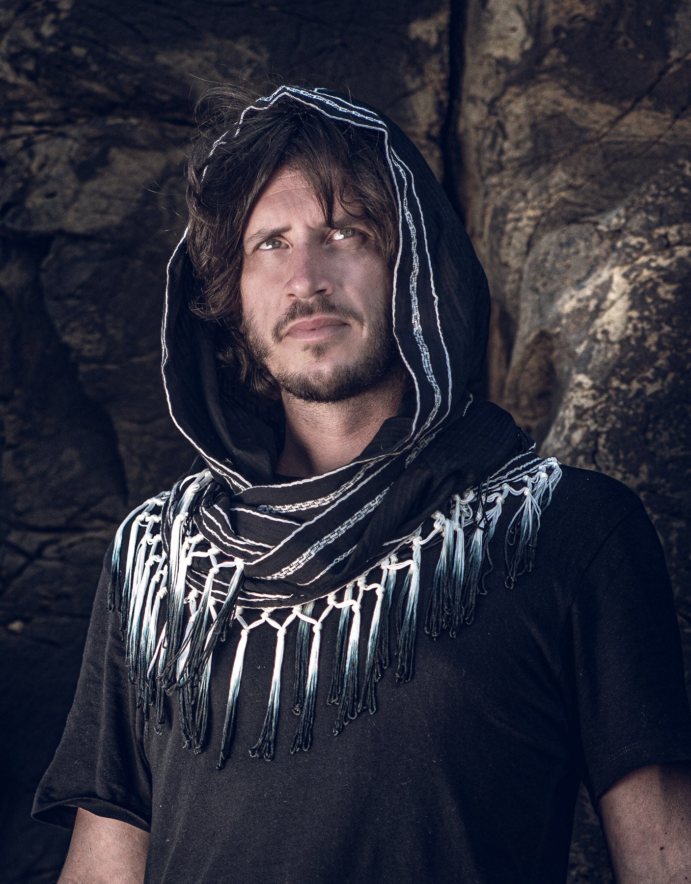 Black Ombre Fringe Hood