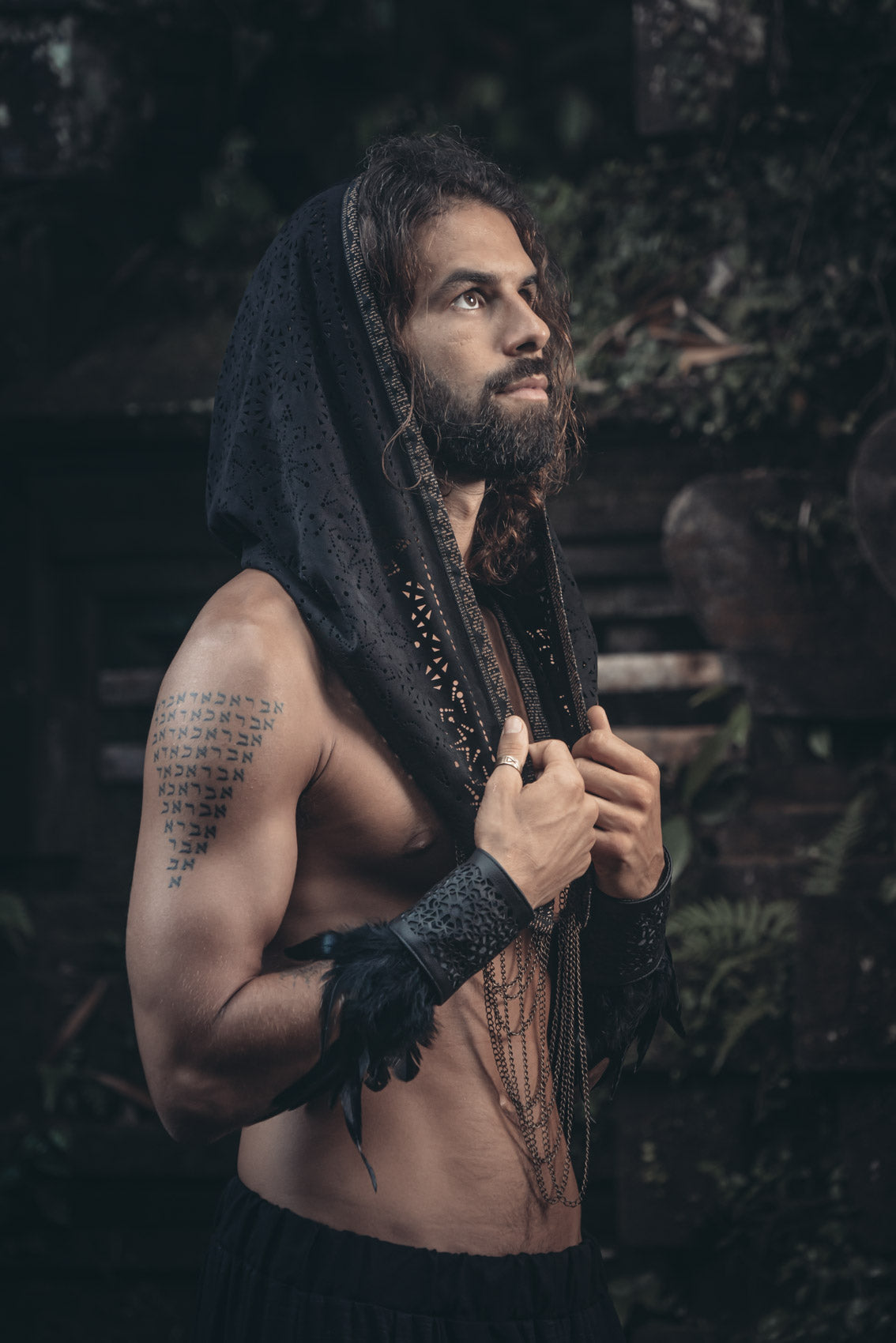 Cosmic Druid Laser Cut Chain Hood