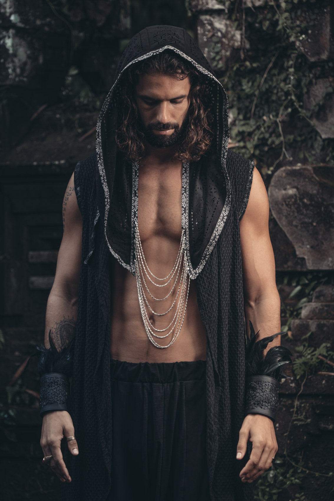 Cosmic Druid Laser Cut Chain Hood