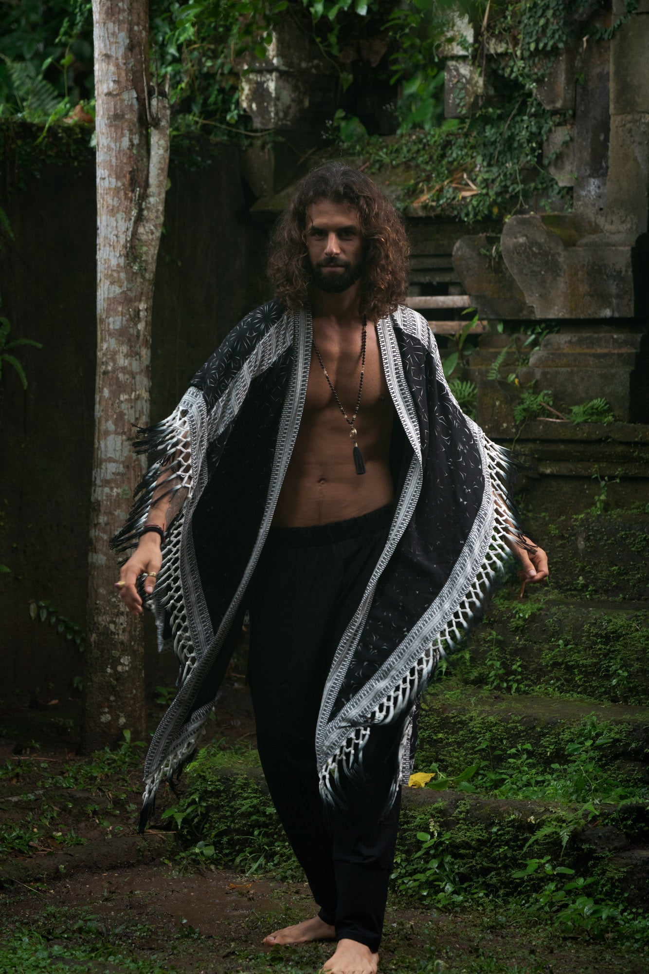 Cosmic Mandala Fringe Poncho