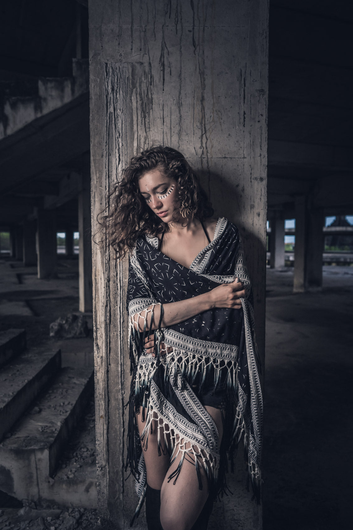Cosmic Mandala Fringe Poncho