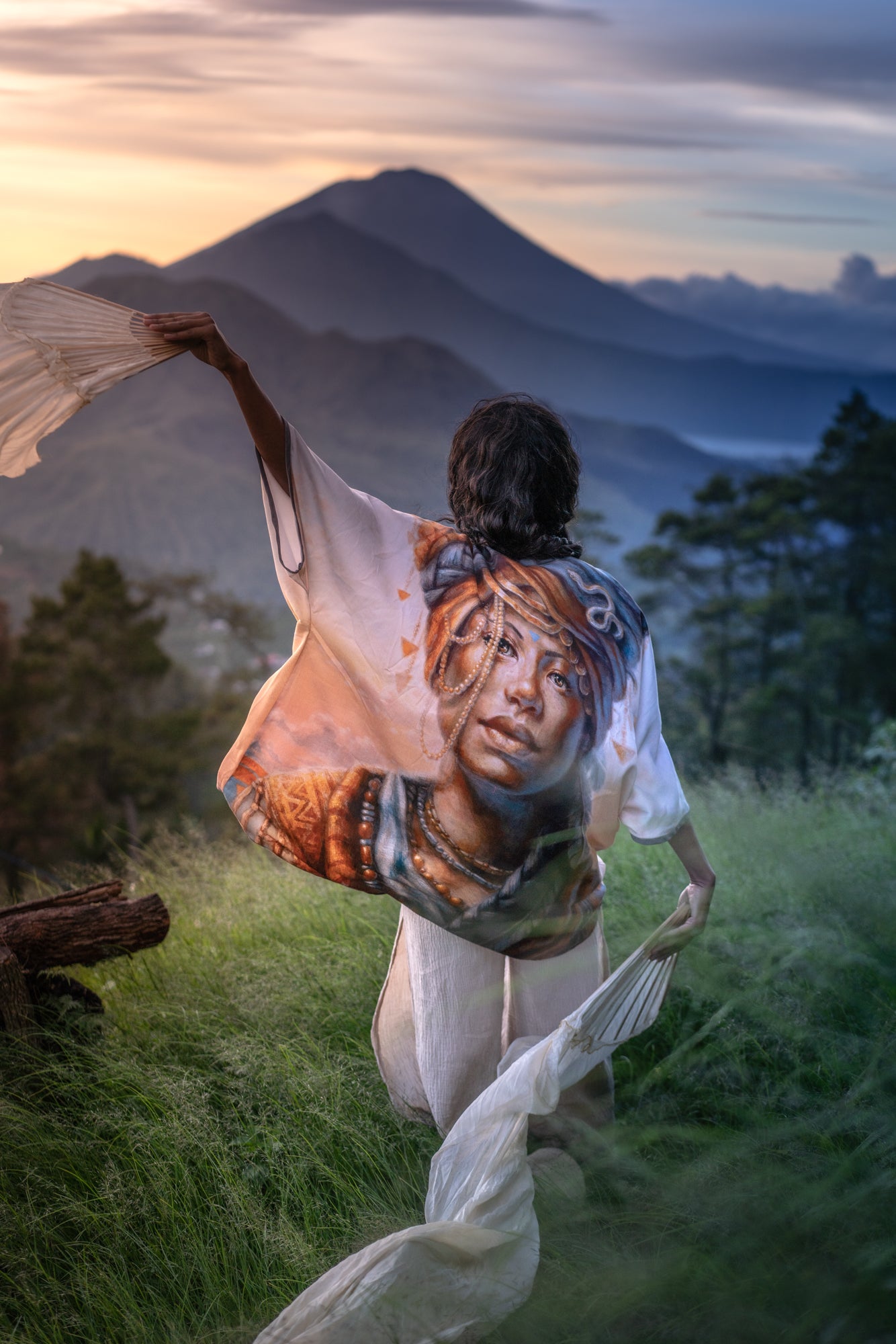 autumn skye dawn's rising wearable art kimono