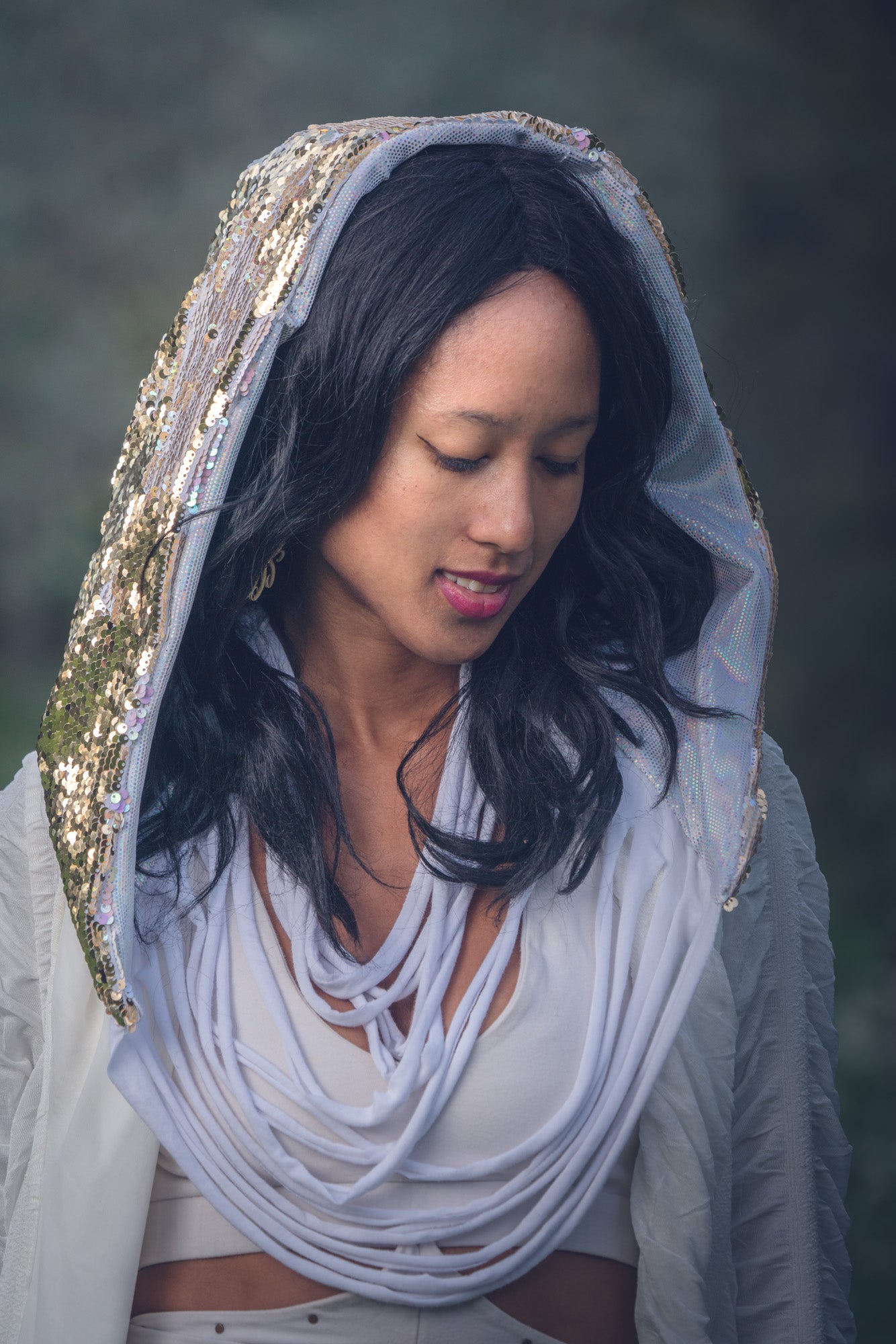 Custom Color Changing Sequin Fringe Hood