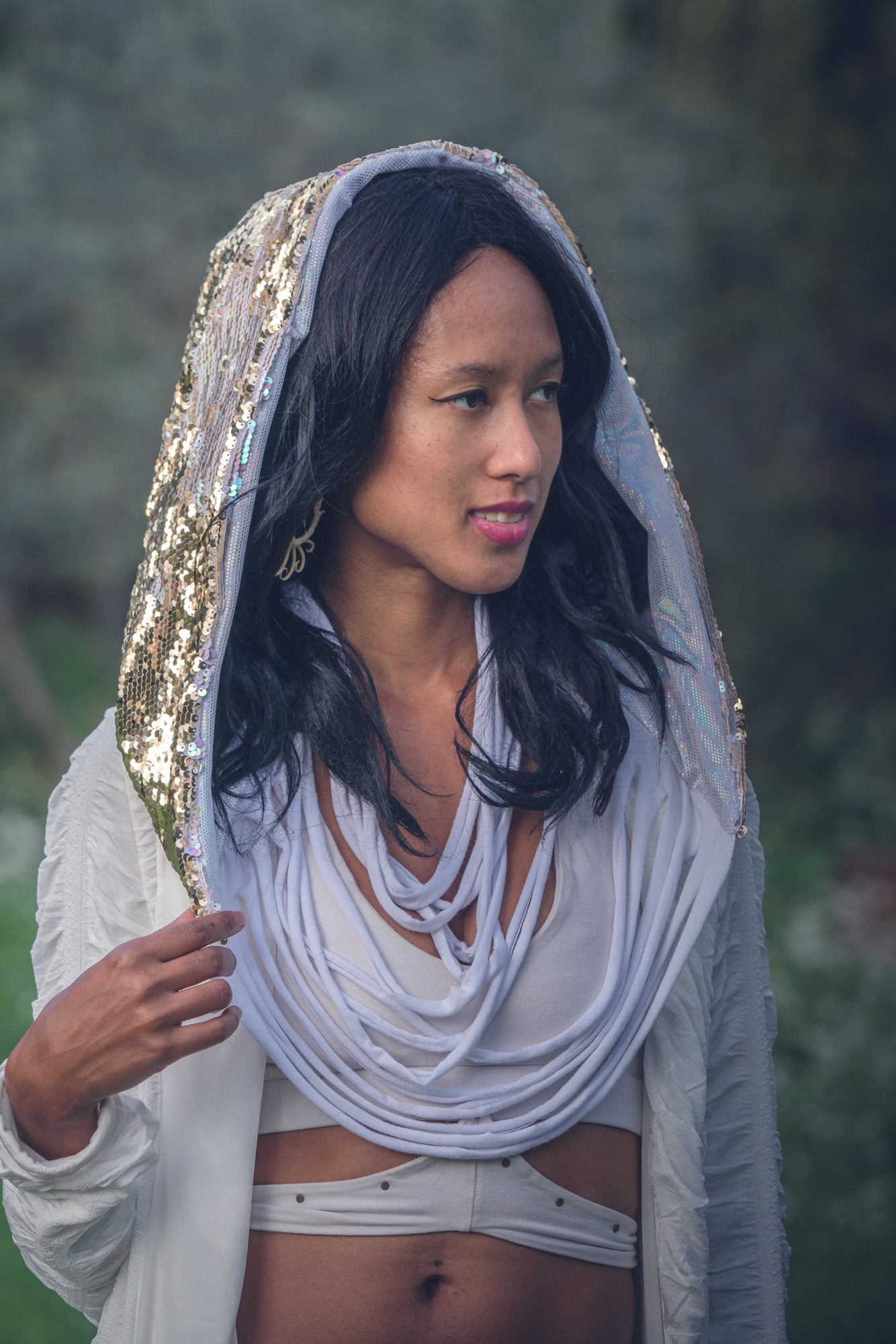 Custom Color Changing Sequin Fringe Hood