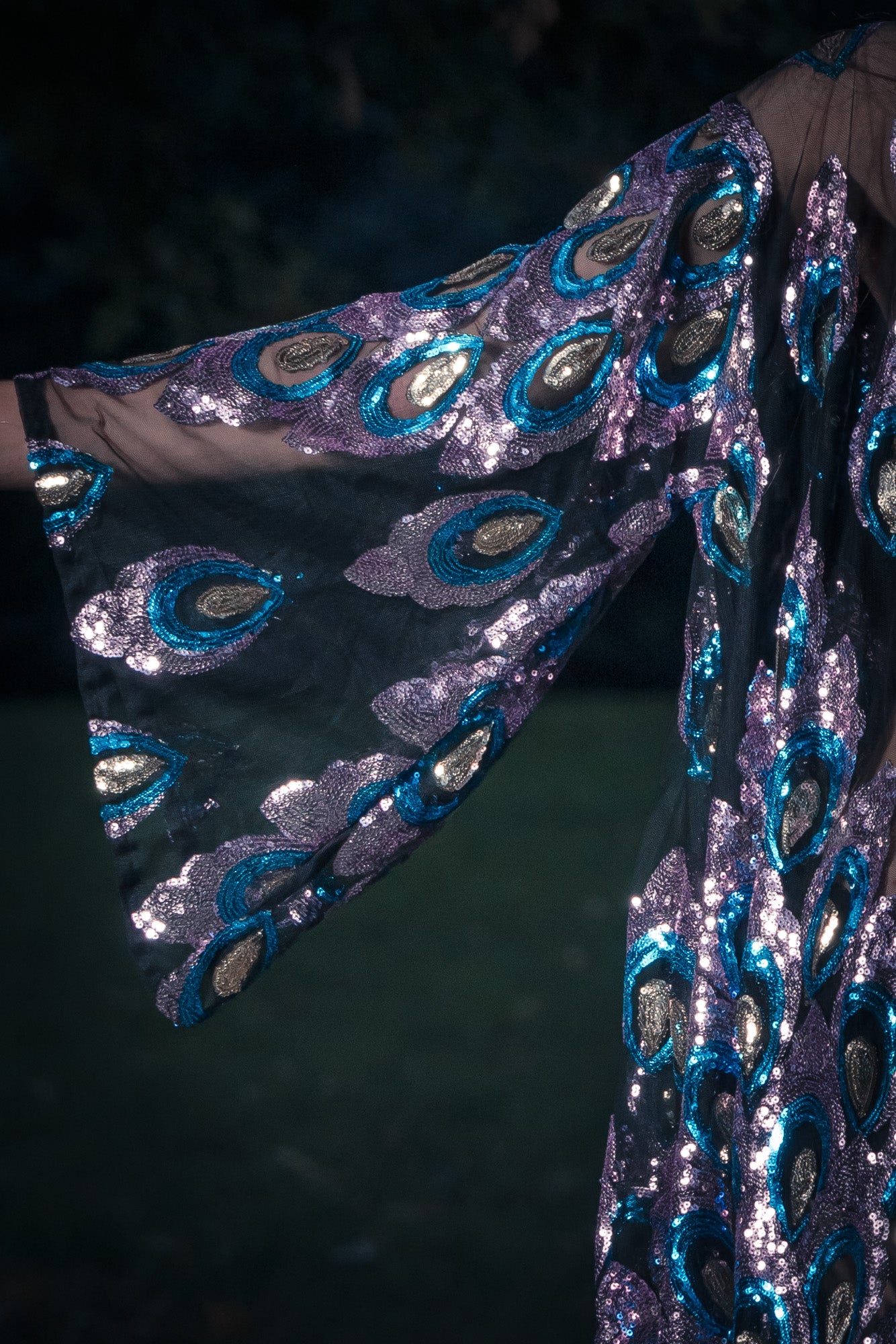 Peacock Sequin Kimono