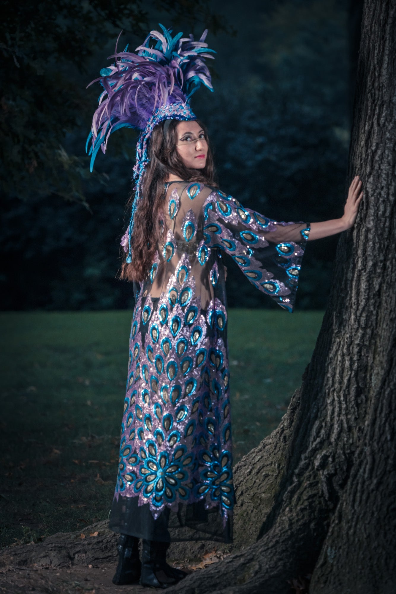 Peacock Sequin Kimono