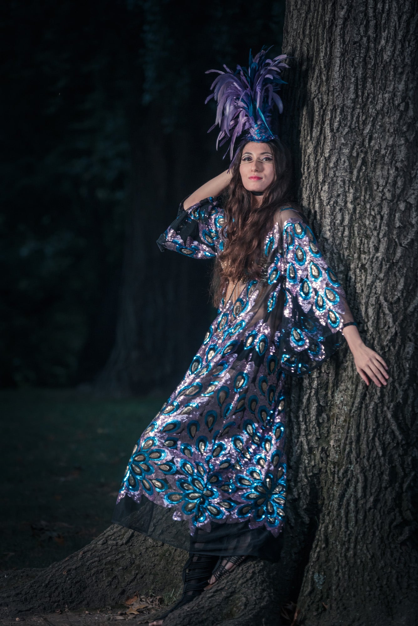 Peacock Sequin Kimono