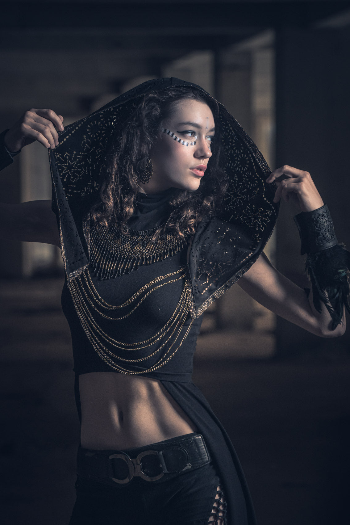 Cosmic Druid Laser Cut Chain Hood