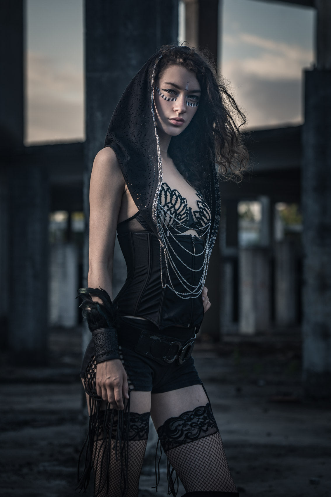 Cosmic Druid Laser Cut Chain Hood