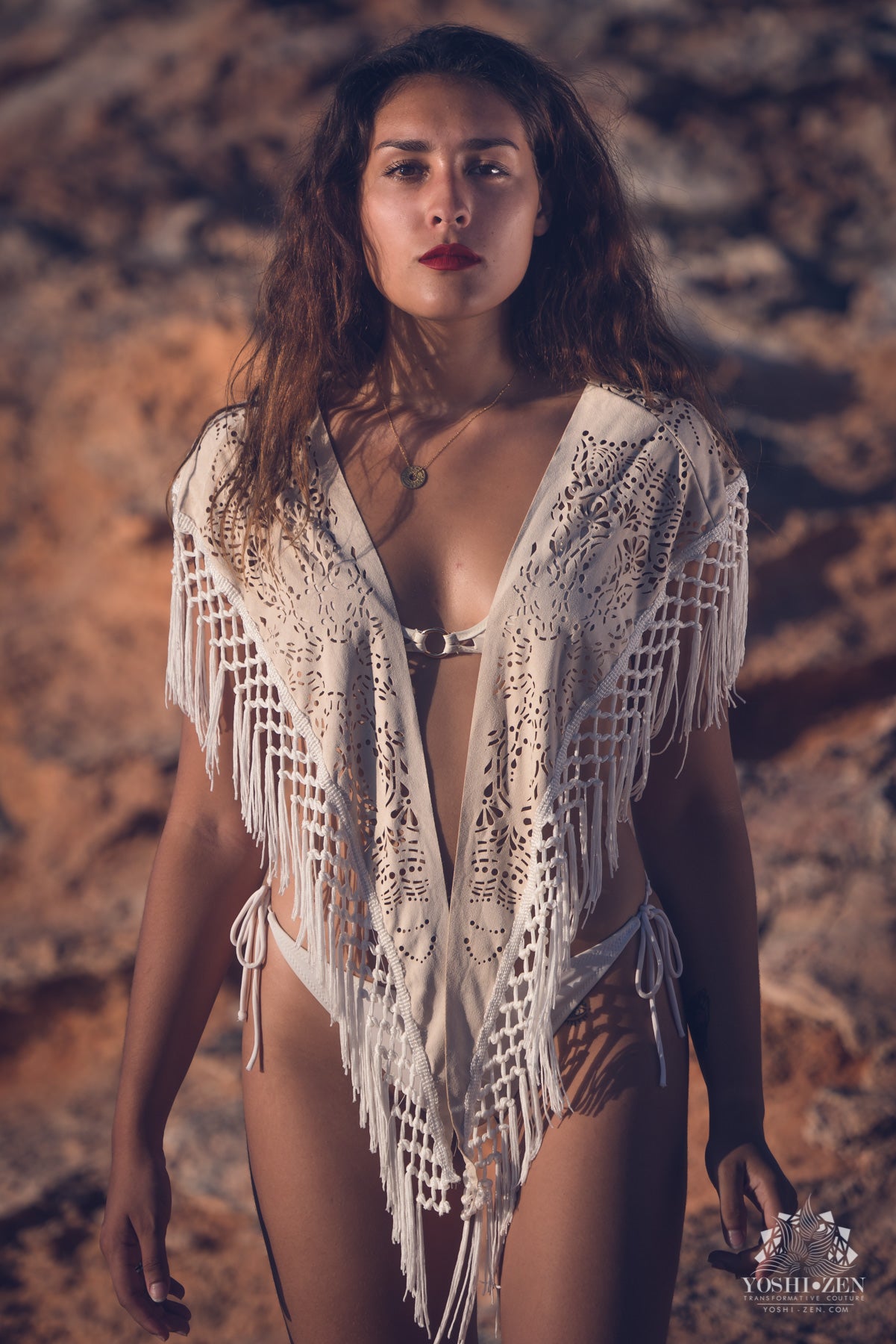 Laser Cut Mandala Fringe Shawl (3 in 1)