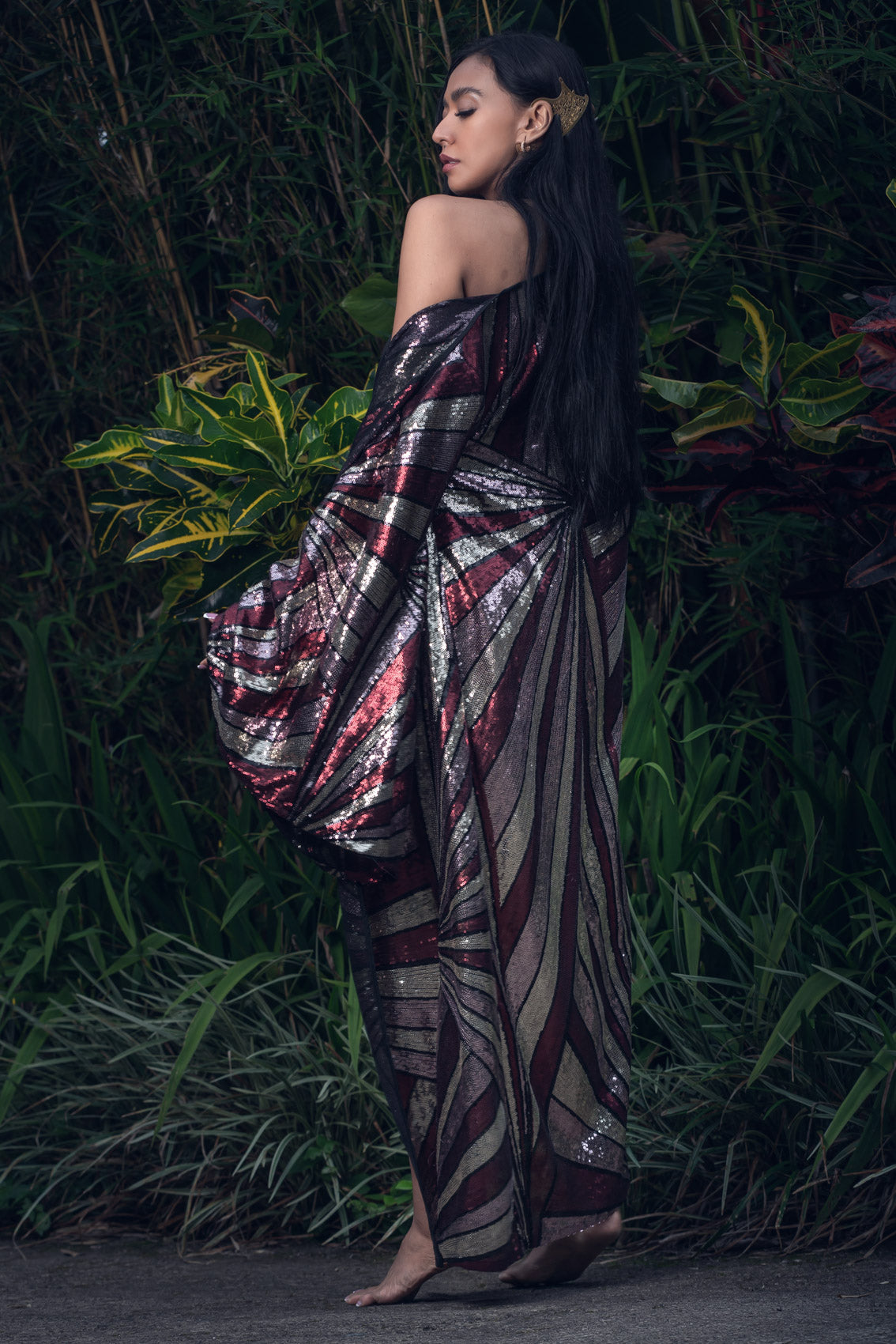 Solar Energy Sequin Kimono (Pink/Gold/Matte Red)