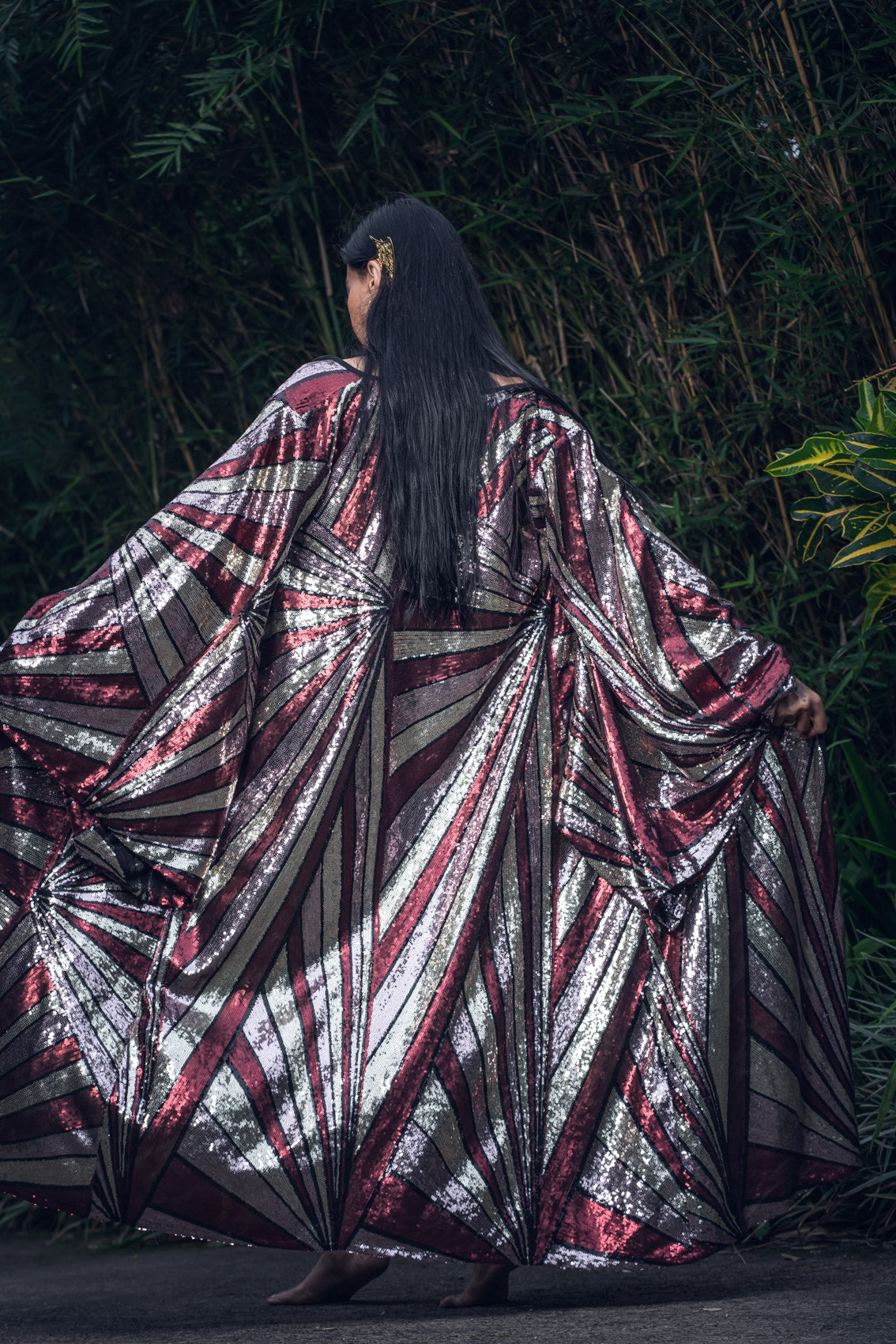 Solar Energy Sequin Kimono (Pink/Gold/Matte Red)