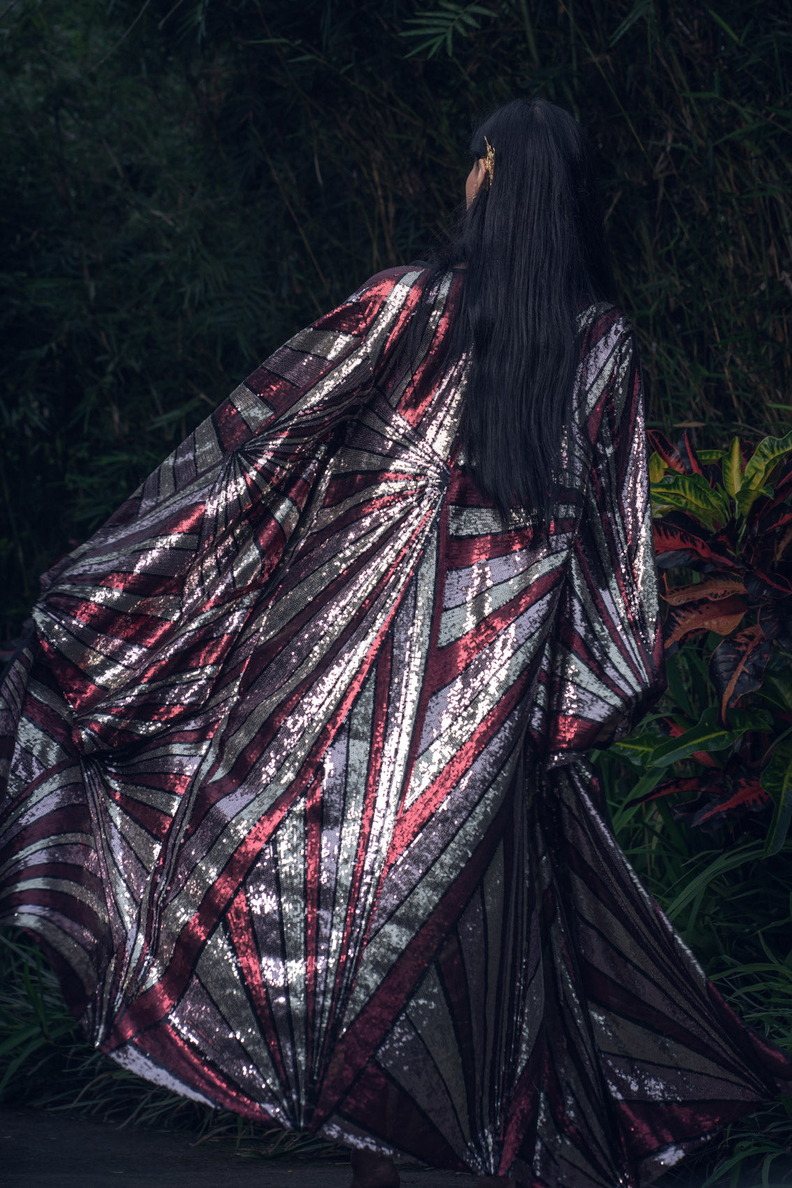 Solar Energy Sequin Kimono (Pink/Gold/Matte Red)