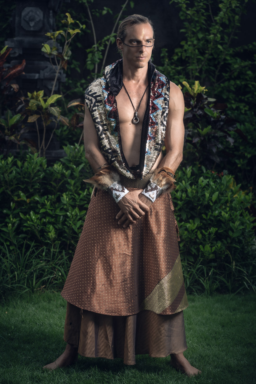 Samurai Wrap Skirt (Bronze/Gold)