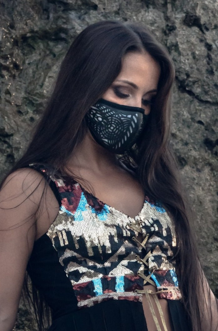 Tribal Warrior Cactus Leather Mask