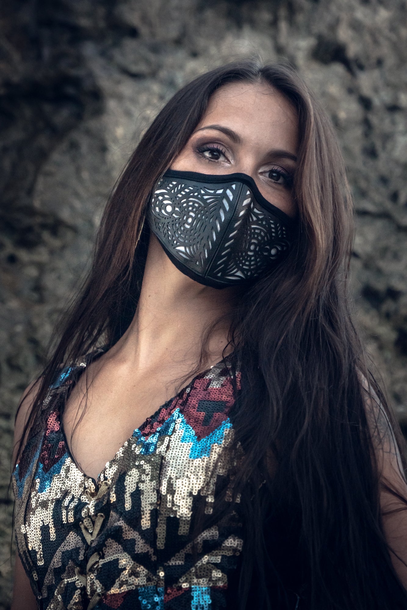 Tribal Warrior Cactus Leather Mask