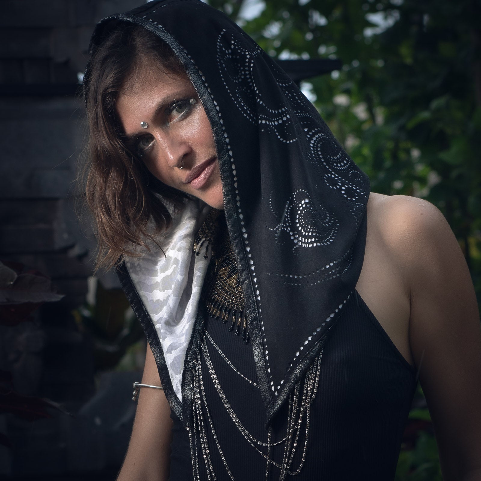 Yin Yang Chain Hood- Laser Cut Sacred Geometry
