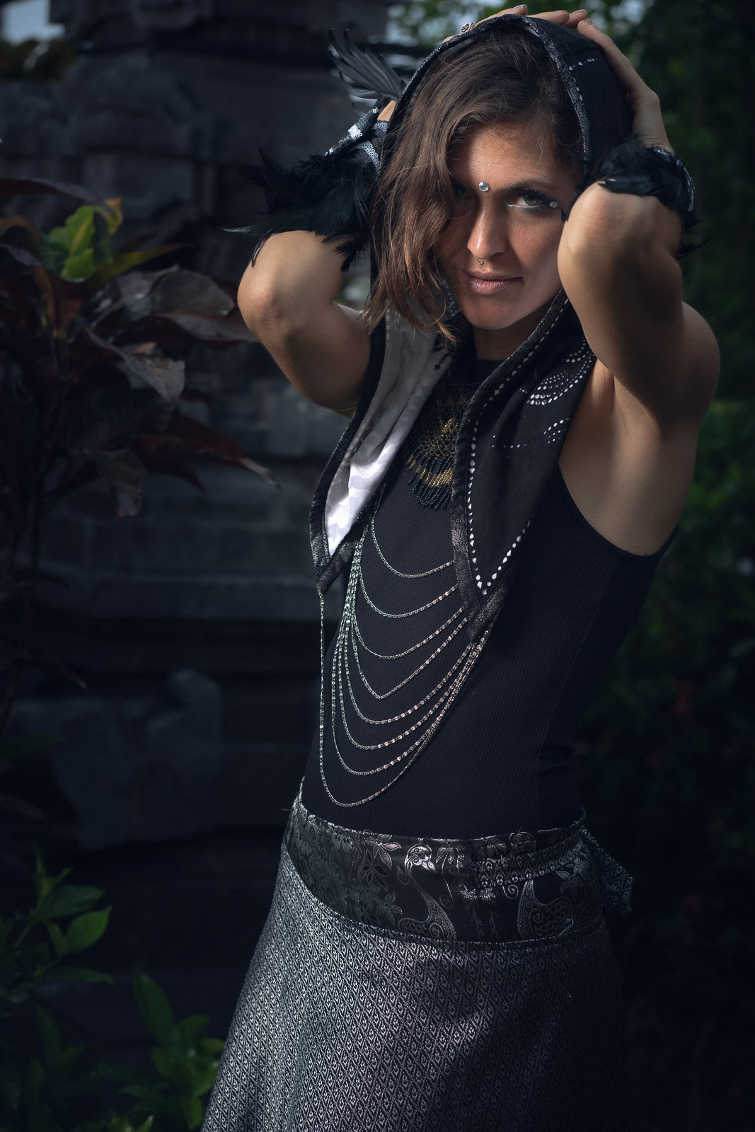 Yin Yang Chain Hood- Laser Cut Sacred Geometry