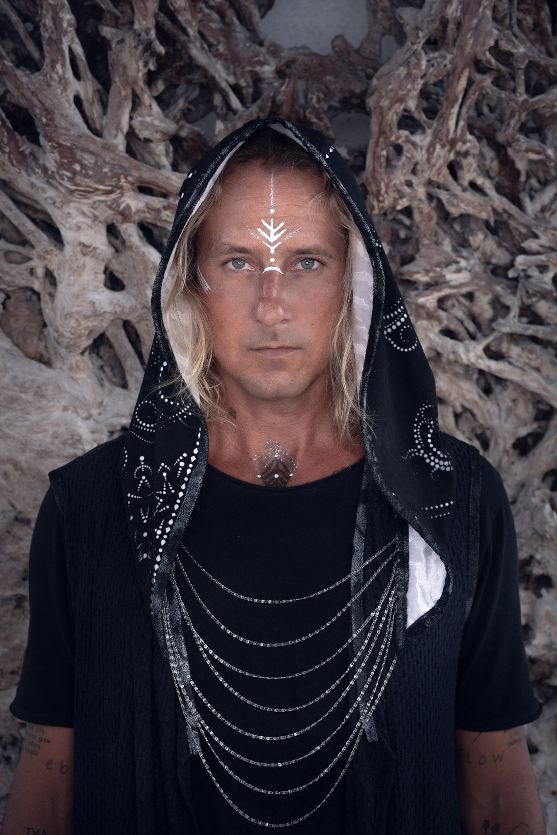 Yin Yang Chain Hood- Laser Cut Sacred Geometry
